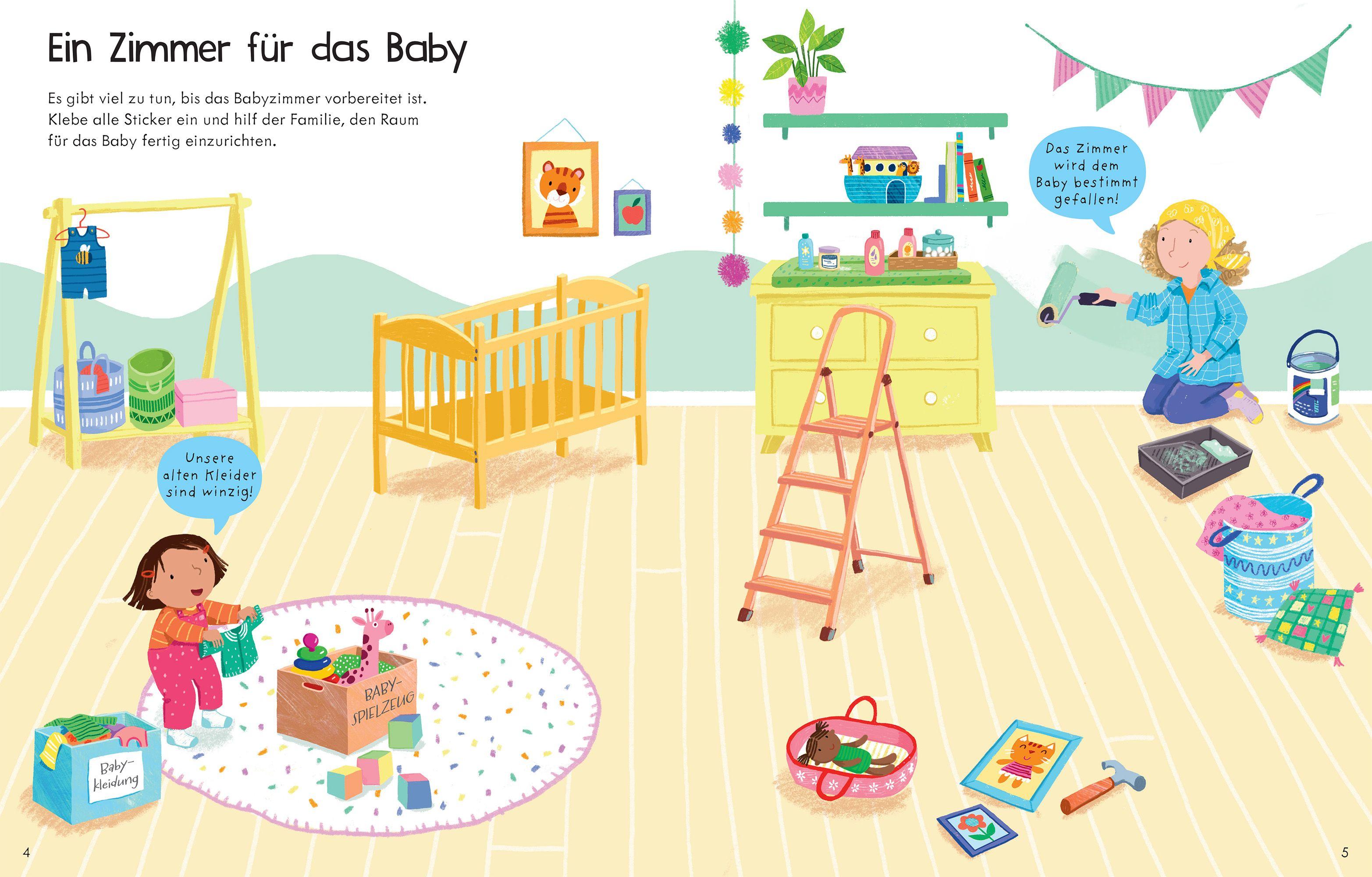 Beispielinhalt (Bild) Mein erstes Stickerbuch: Wir bekommen ein Geschwisterchen!