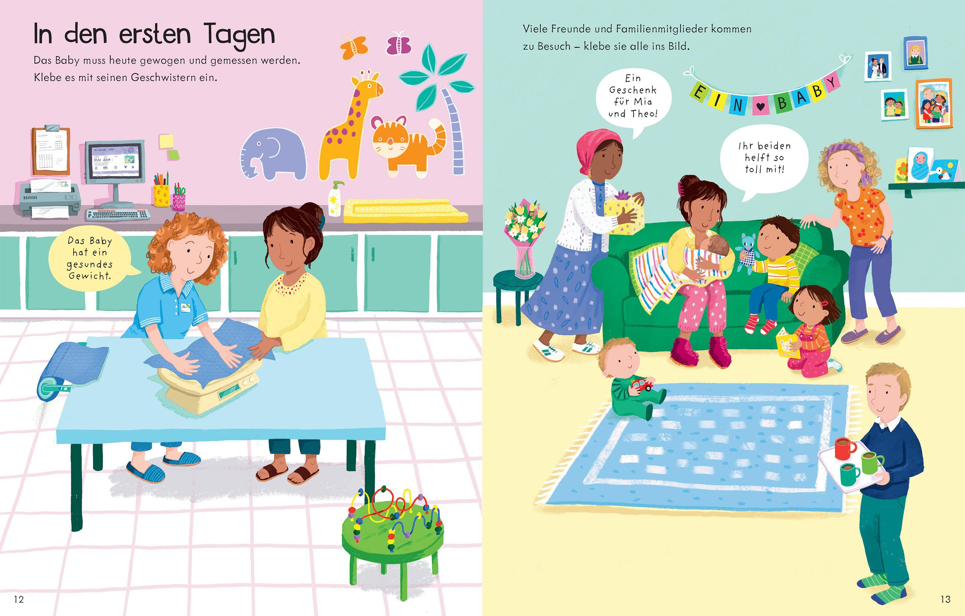 Beispielinhalt (Bild) Mein erstes Stickerbuch: Wir bekommen ein Geschwisterchen!