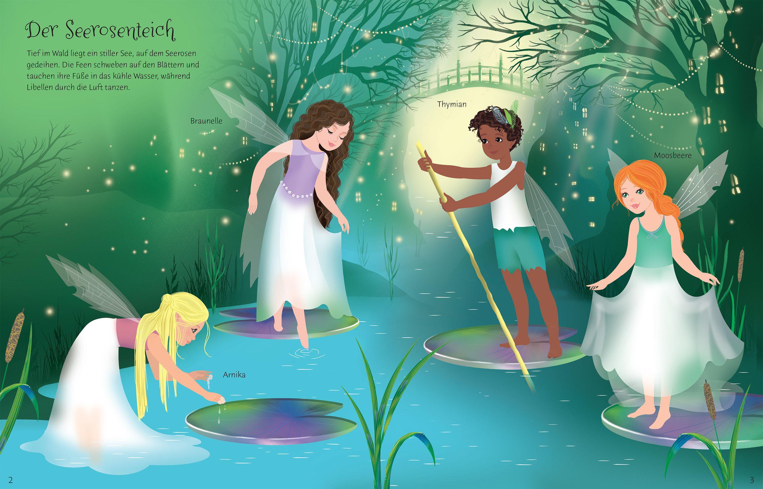 Beispielinhalt (Bild) Mein Anziehpuppen-Stickerbuch: Königreich der Feen