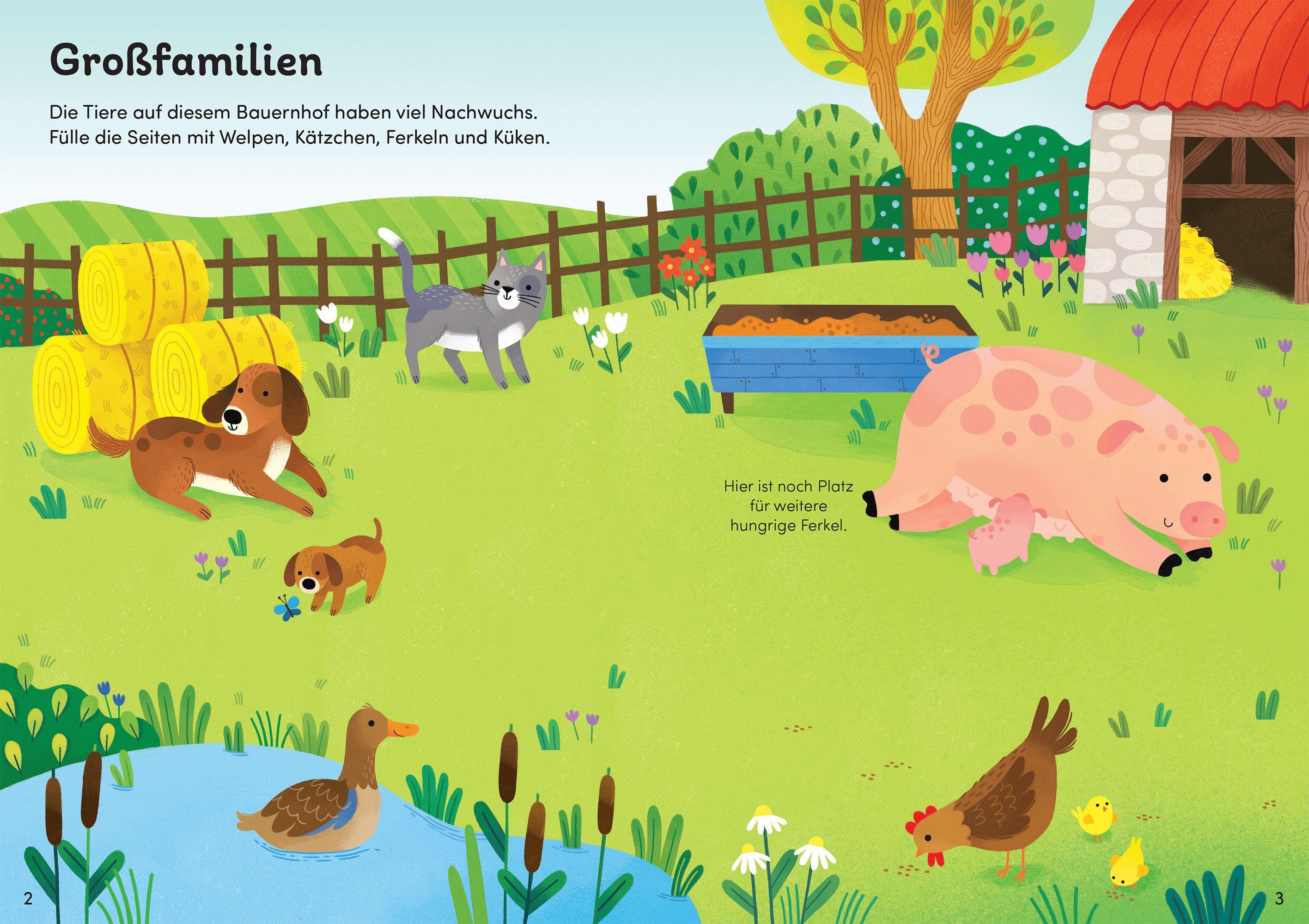 Beispielinhalt (Bild) Mein Immer-wieder-Stickerbuch: Tierkinder