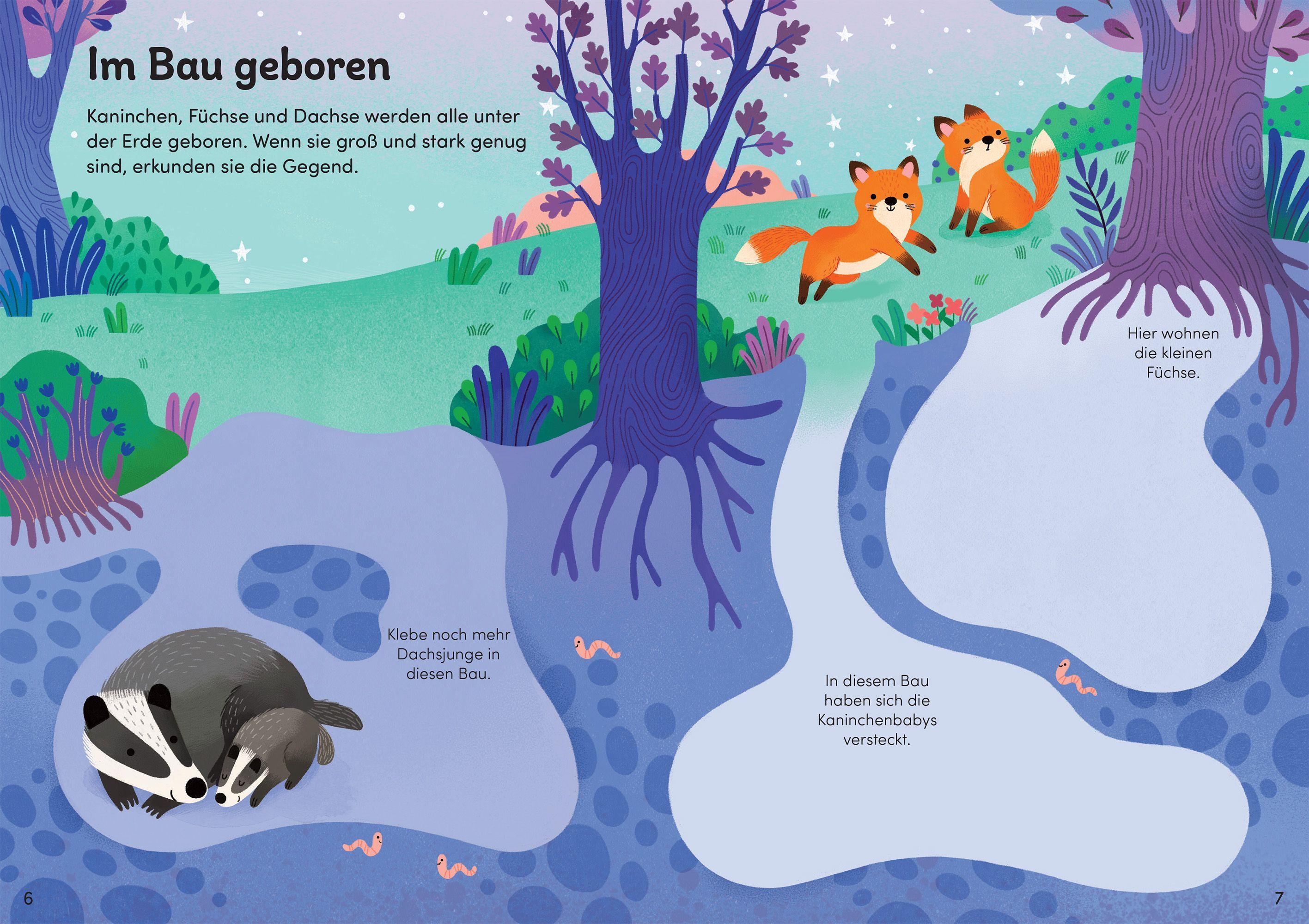 Beispielinhalt (Bild) Mein Immer-wieder-Stickerbuch: Tierkinder