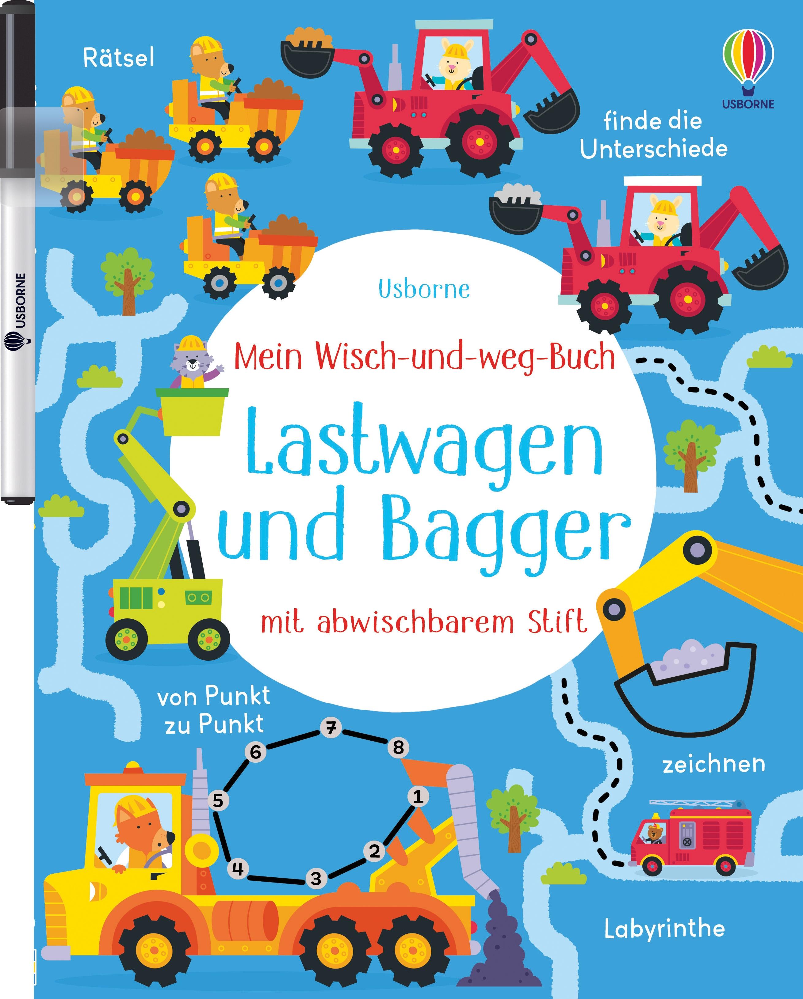 Vorderes Coverbild Mein Wisch-und-weg-Buch: Lastwagen und Bagger