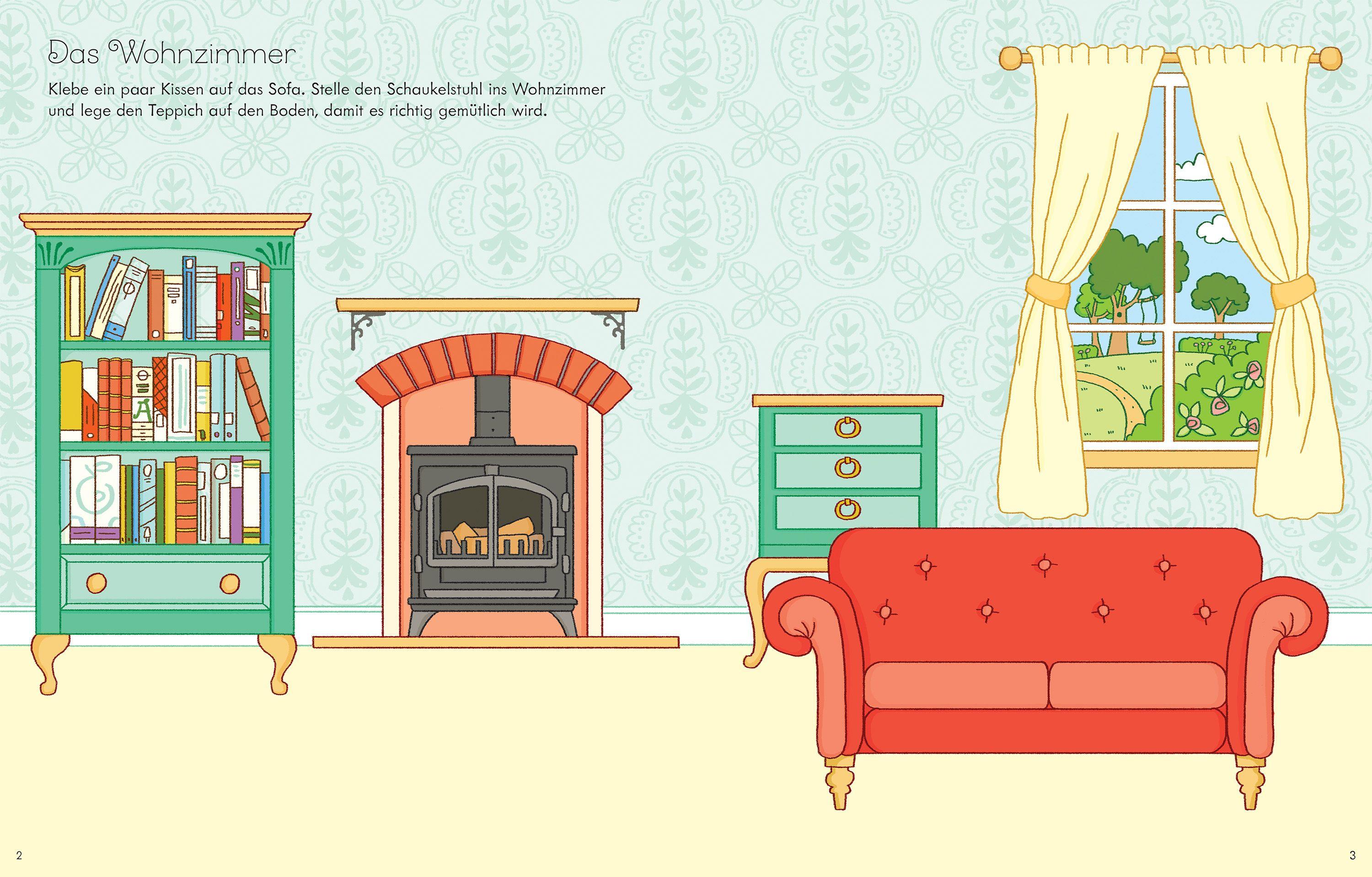 Beispielinhalt (Bild) Mein erstes Stickerbuch: Puppenhaus