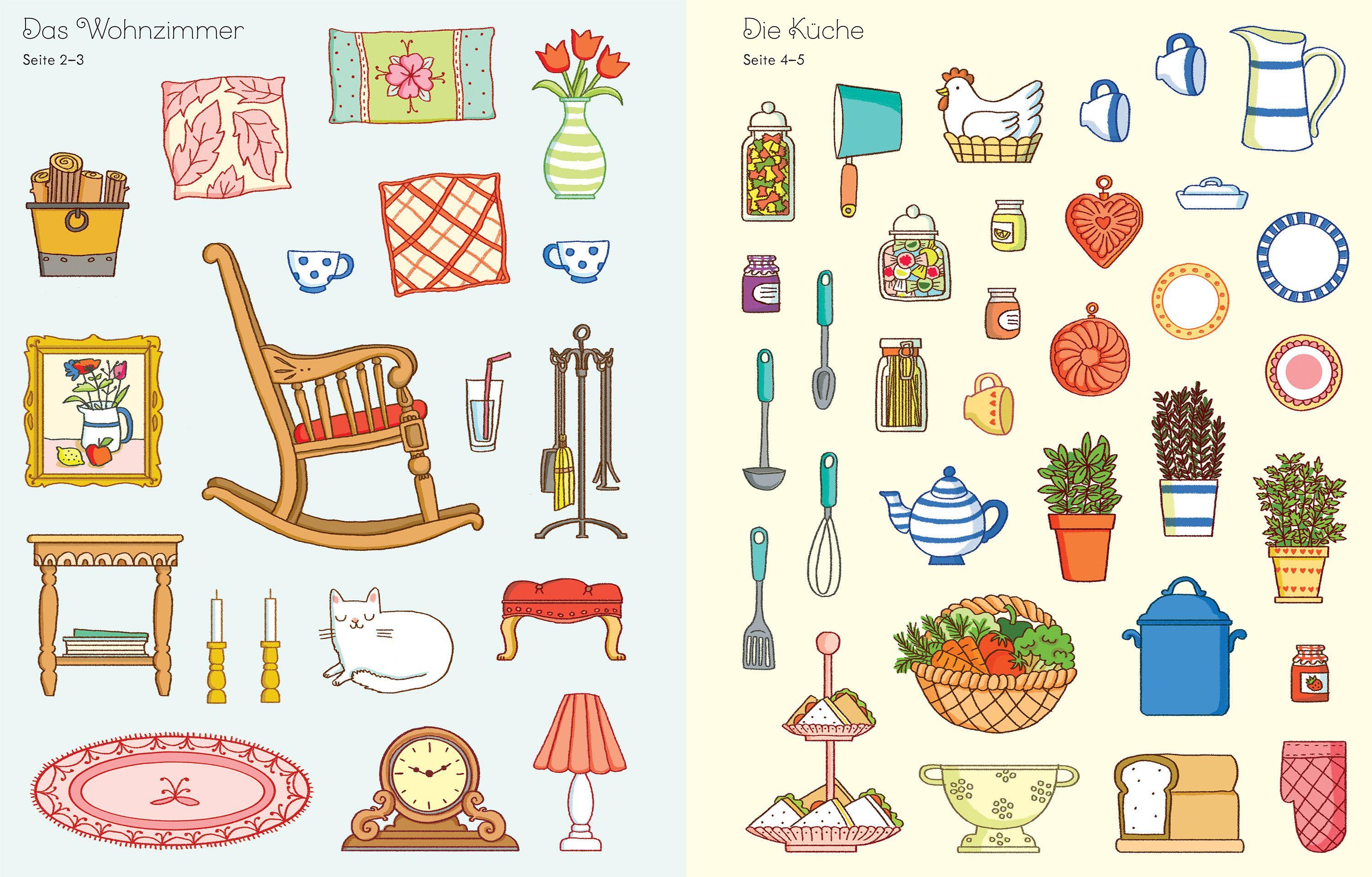 Beispielinhalt (Bild) Mein erstes Stickerbuch: Puppenhaus