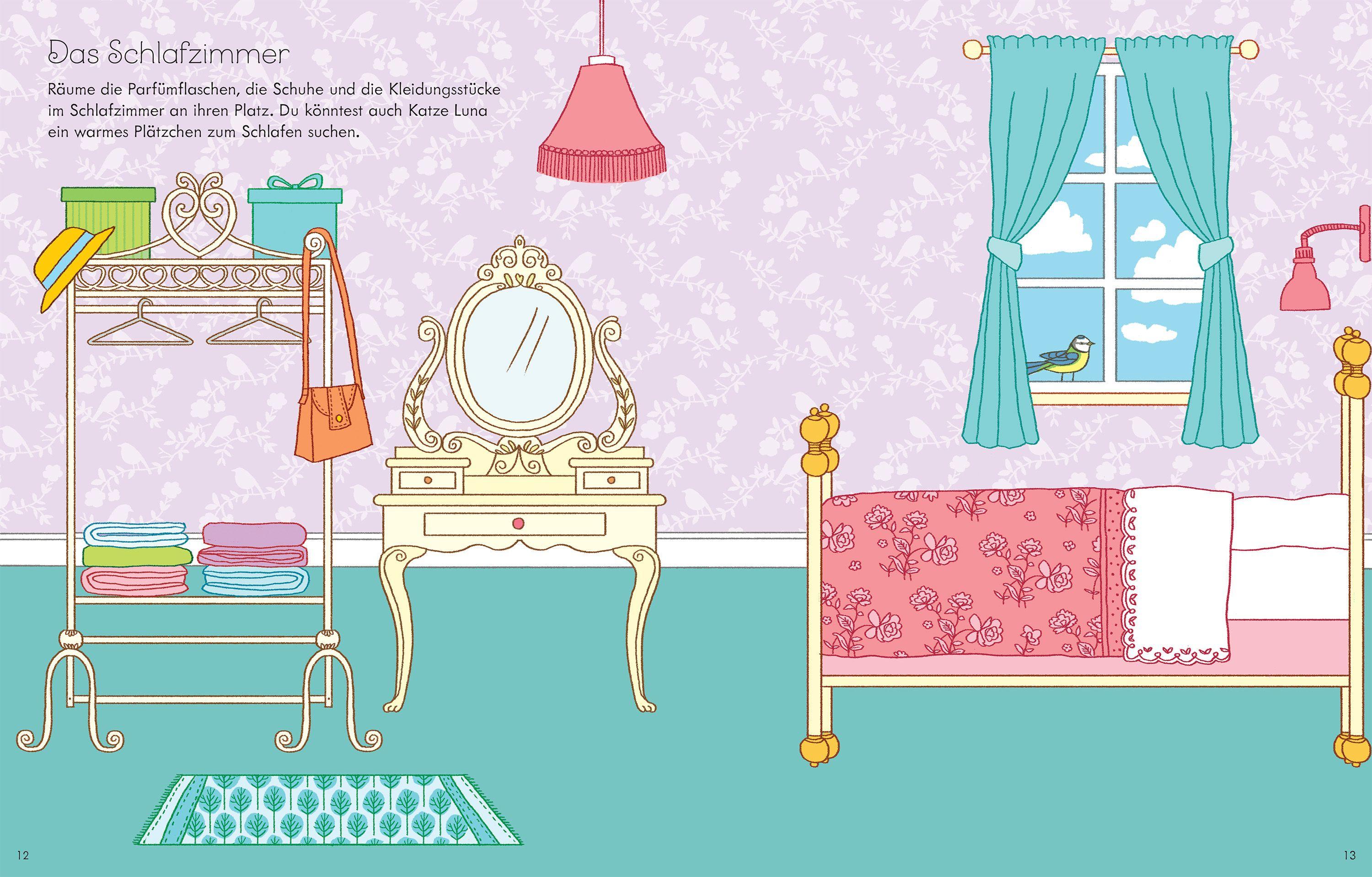 Beispielinhalt (Bild) Mein erstes Stickerbuch: Puppenhaus