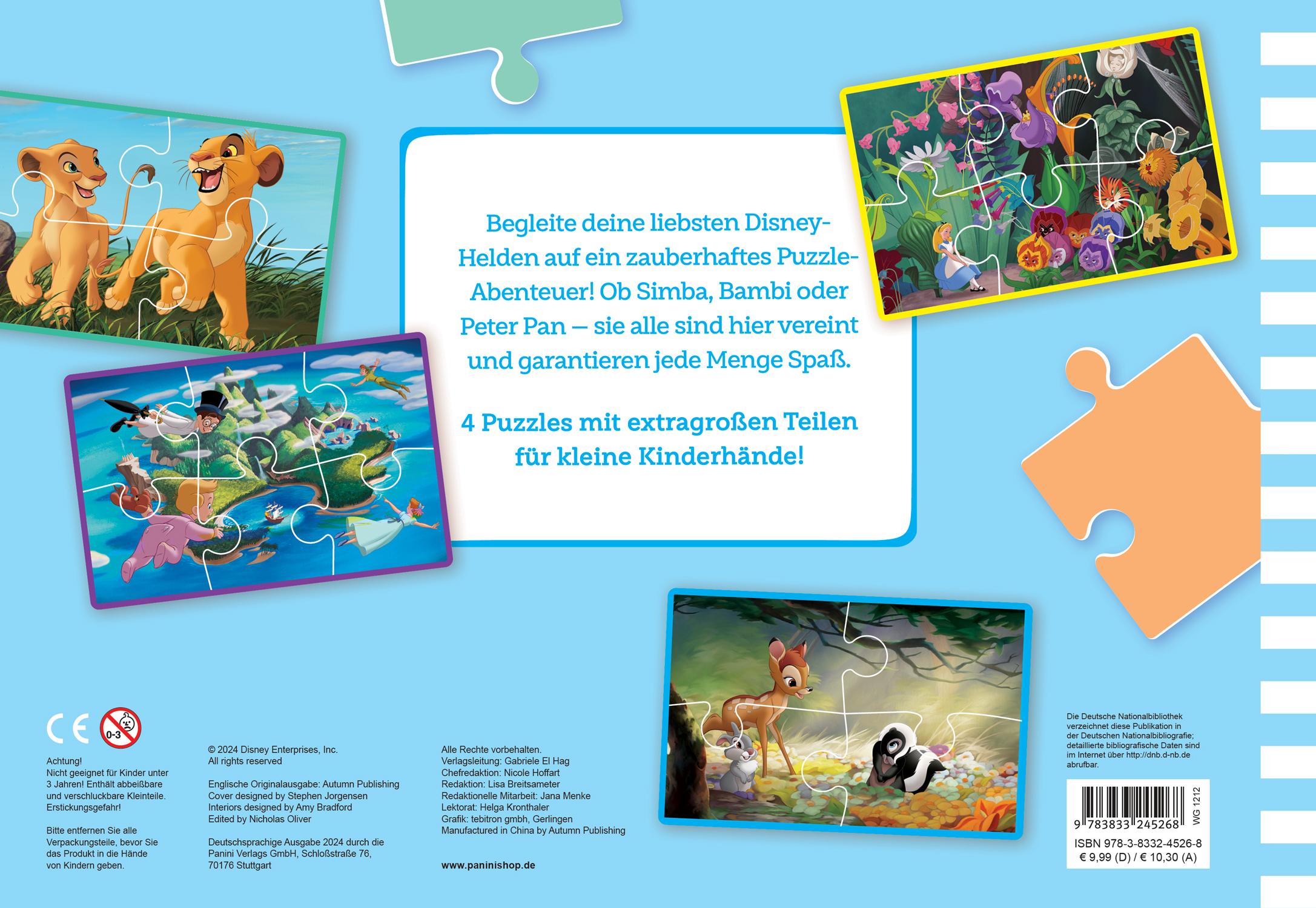 Rückseitencover Disney: Mein erstes Puzzlebuch - Große Puzzleteile für kleine Hände!