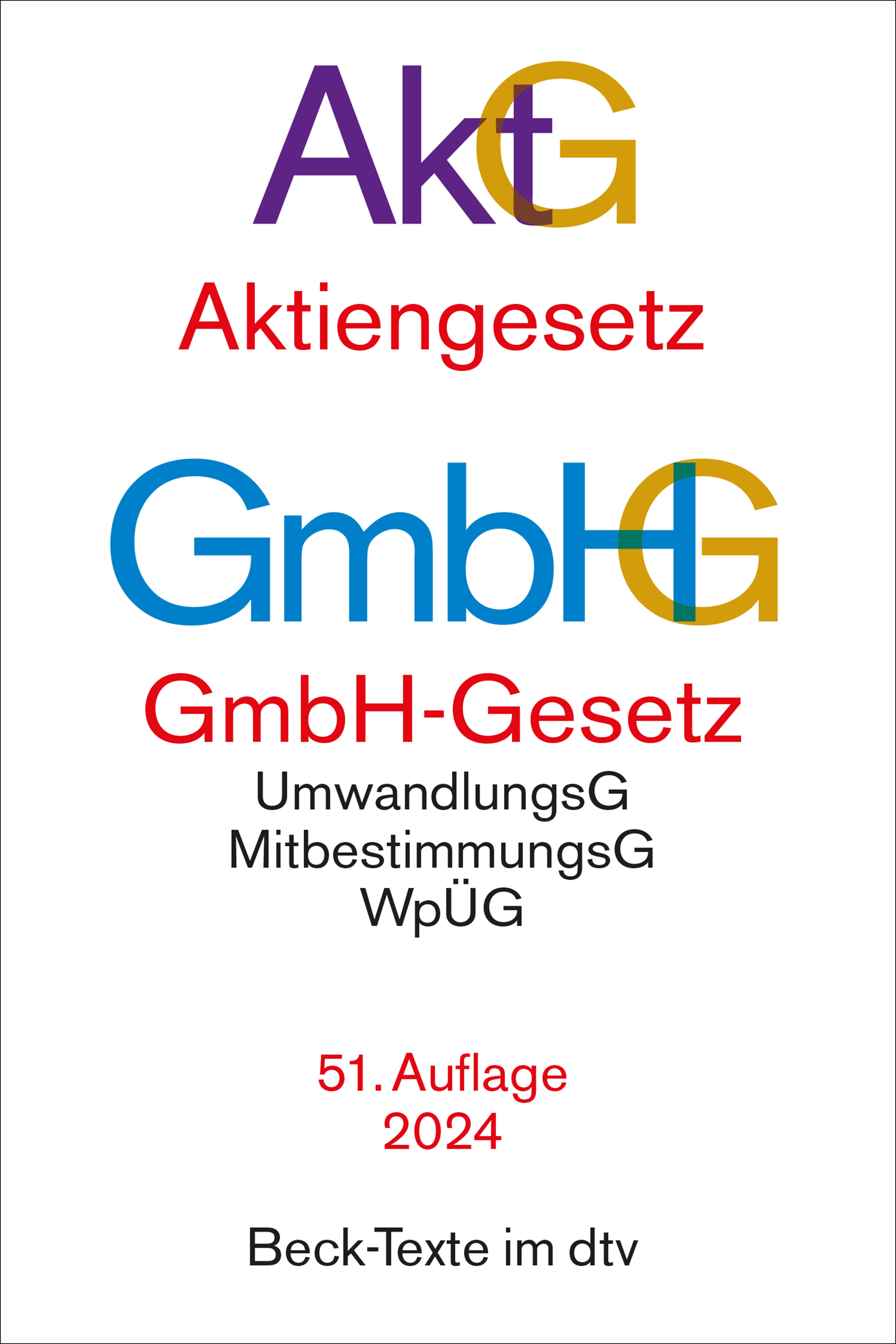 Vorderes Coverbild Aktiengesetz, GmbH-Gesetz. AktG GmbHG