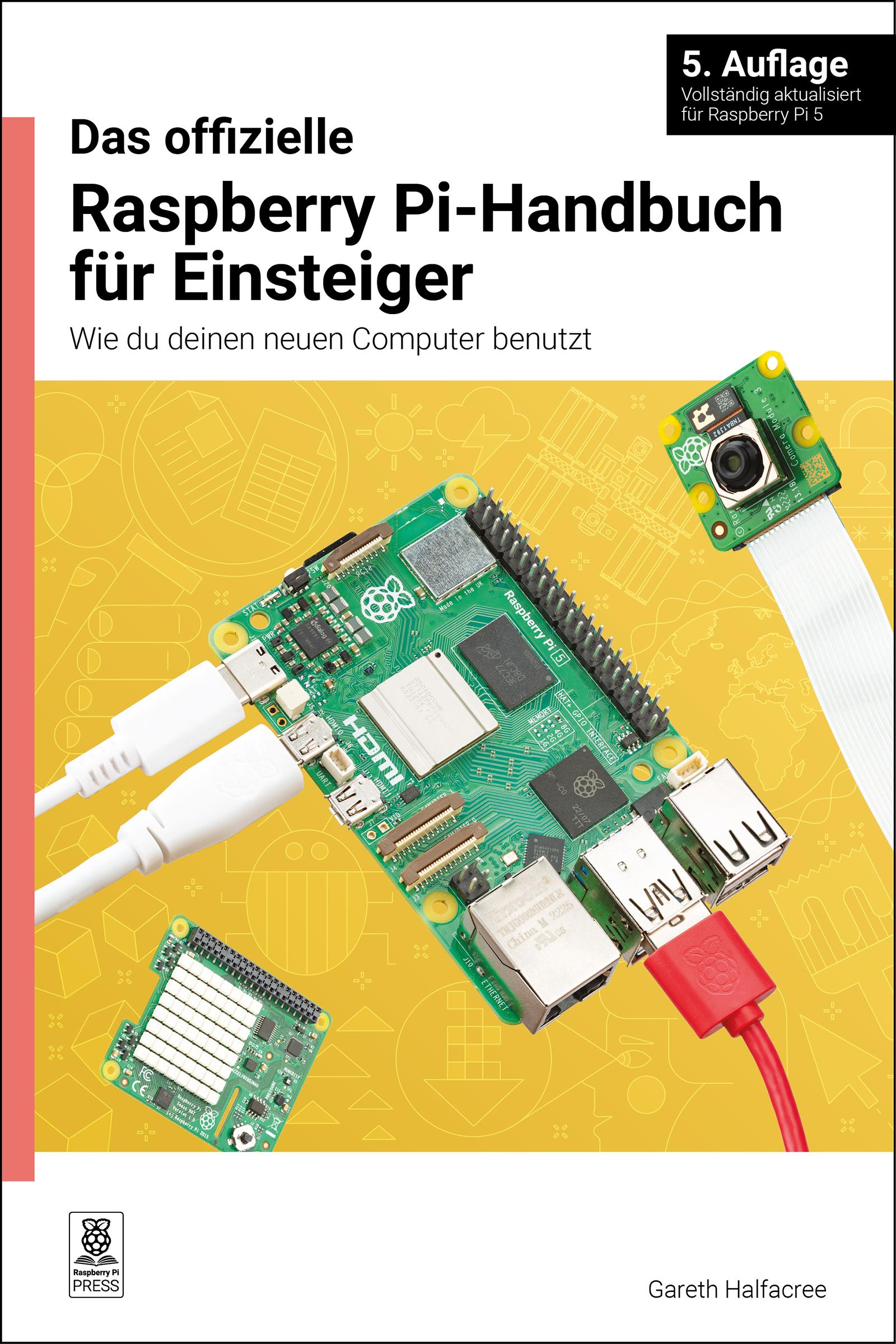 Vorderes Coverbild Das Offizielle Raspberry Pi-Handbuch Für Einsteiger, 5. Auflage