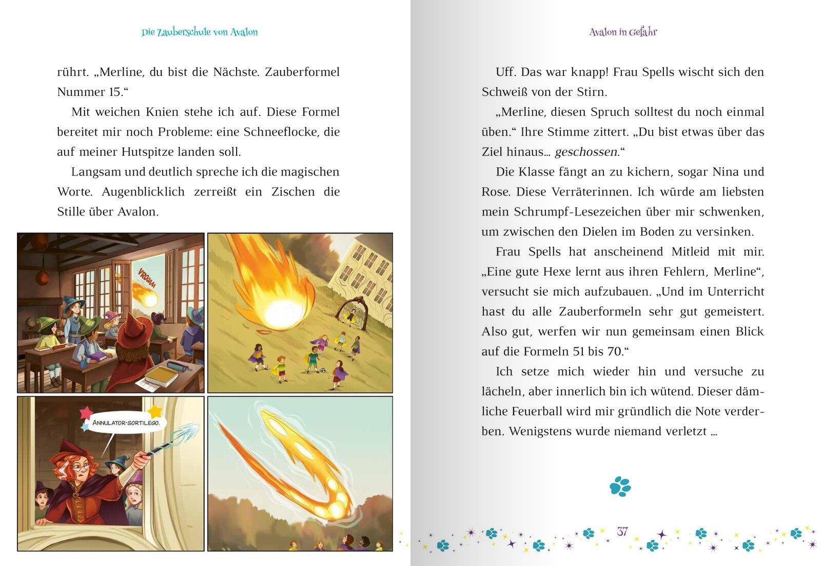 Beispielinhalt (Bild) Die Zauberschule von Avalon - Avalon in Gefahr
