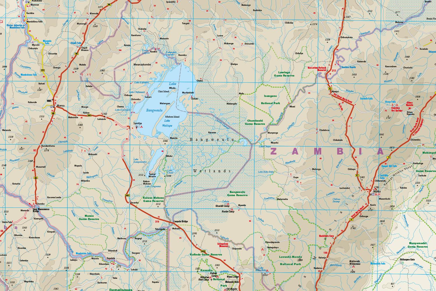 Beispielinhalt (Bild) Reise Know-How Landkarte Sambia  1:1.000.000