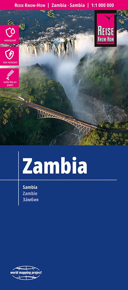 Vorderes Coverbild Reise Know-How Landkarte Sambia  1:1.000.000
