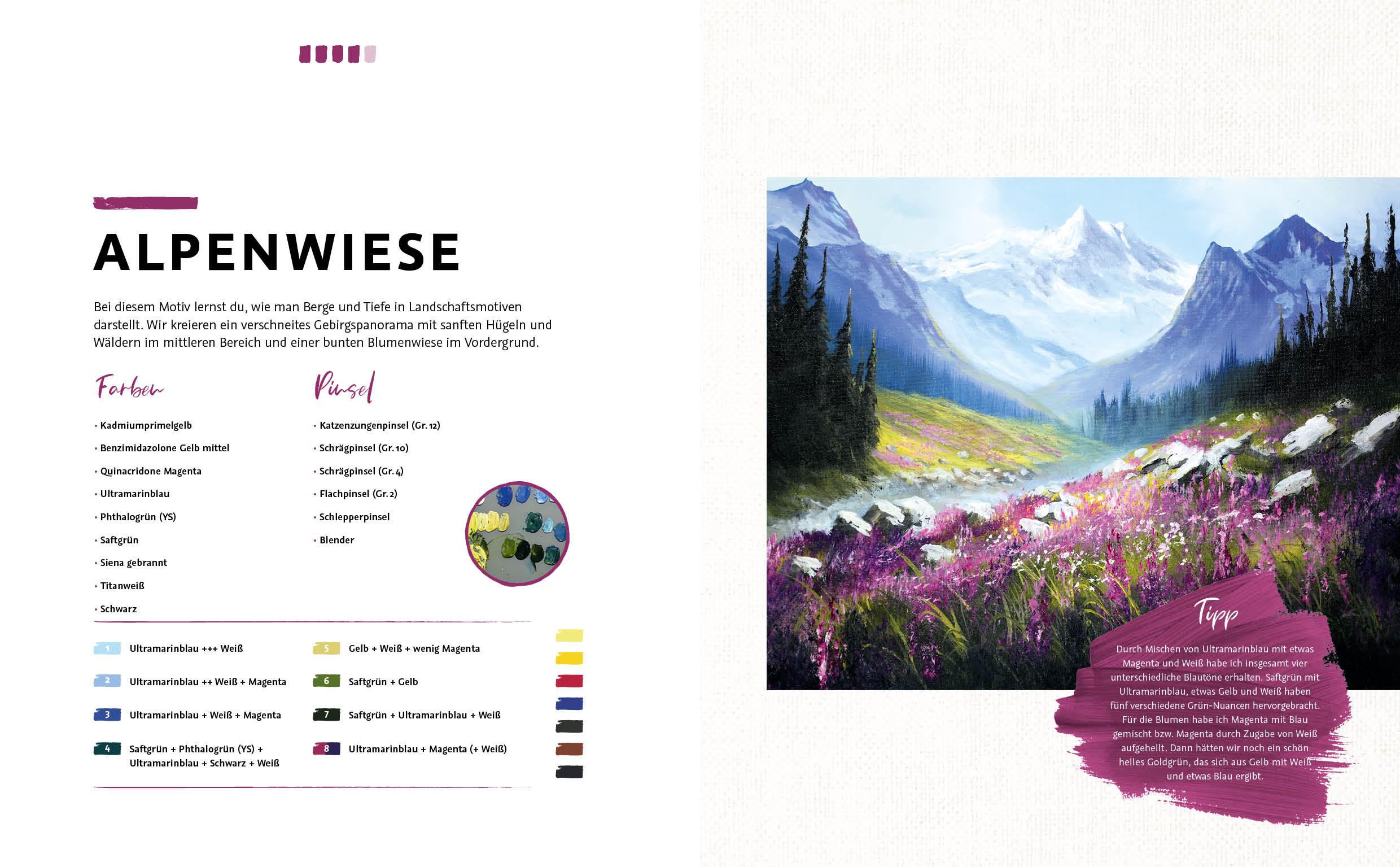 Beispielinhalt (Bild) Die Kunst der Acrylmalerei - das Grundlagenwerk