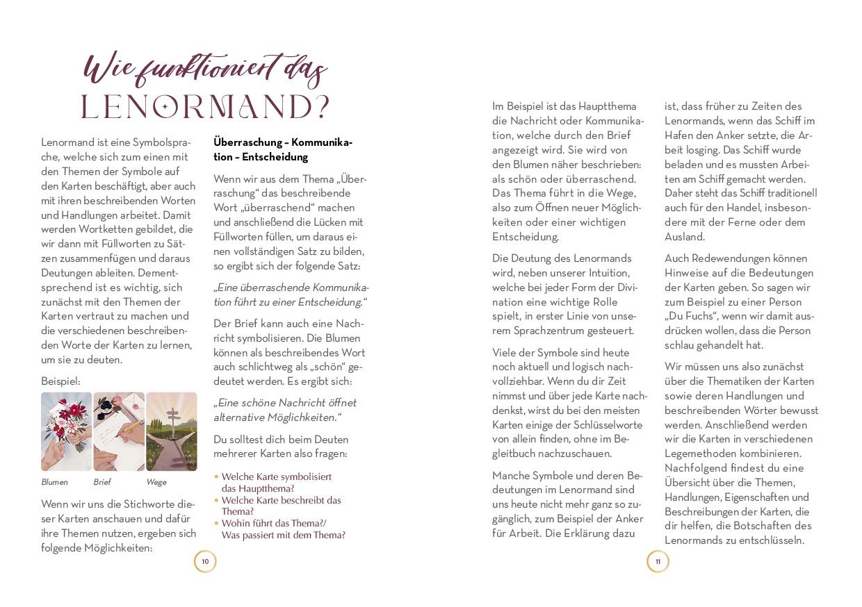 Beispielinhalt (Bild) Lenormand-Kartenset: Seelenreise Lenormand