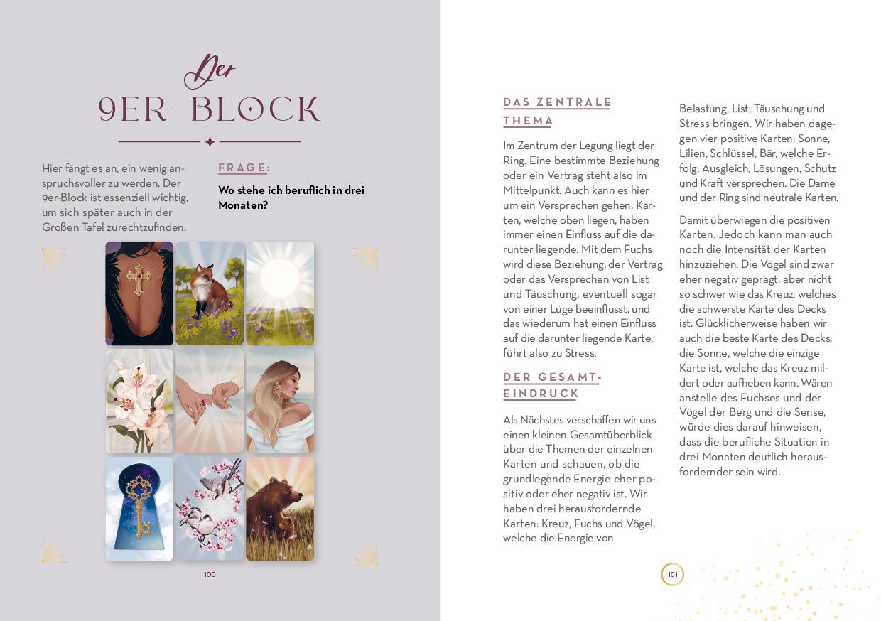 Beispielinhalt (Bild) Lenormand-Kartenset: Seelenreise Lenormand