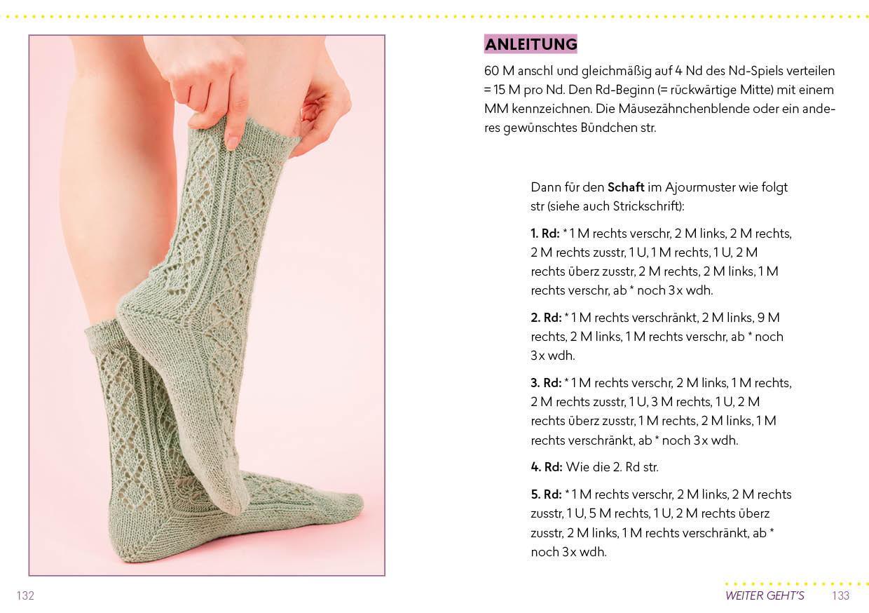 Beispielinhalt (Bild) Auf die Socke, fertig, los! Die kleine Strickschule für unterwegs