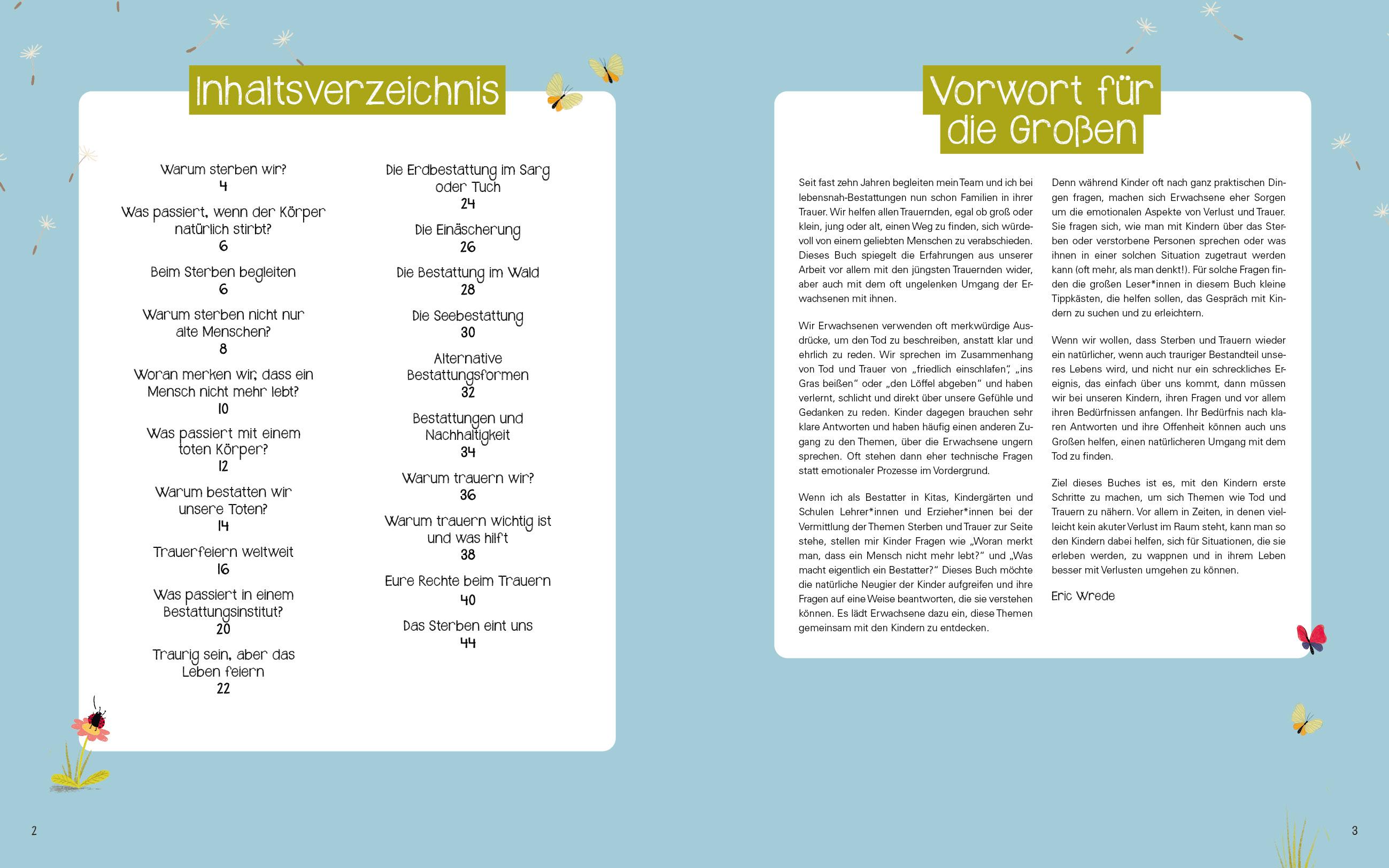 Beispielinhalt (Bild) Wenn wir ins Gras beißen - Das Buch vom Tod für große und kleine Menschen