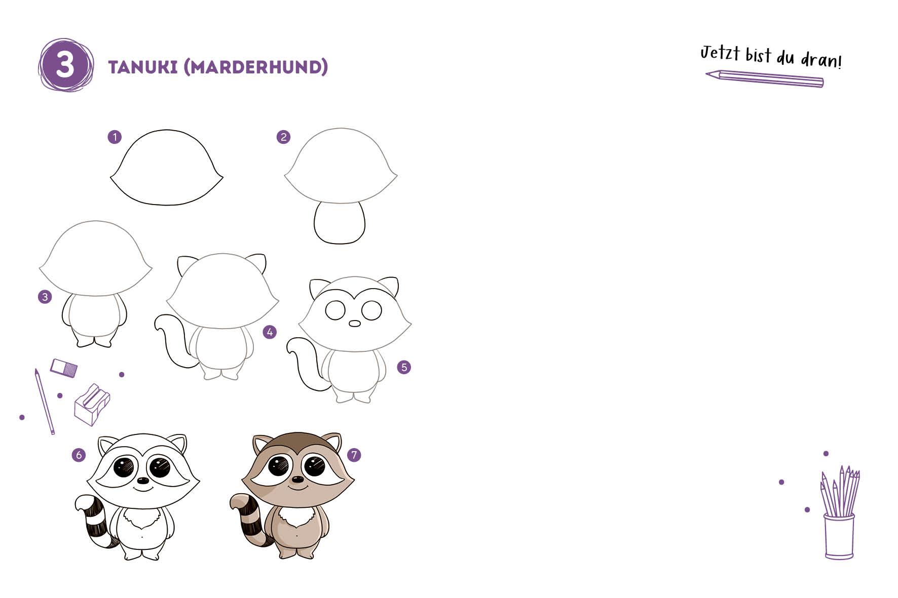 Beispielinhalt (Bild) 300 Motive zeichnen - Manga