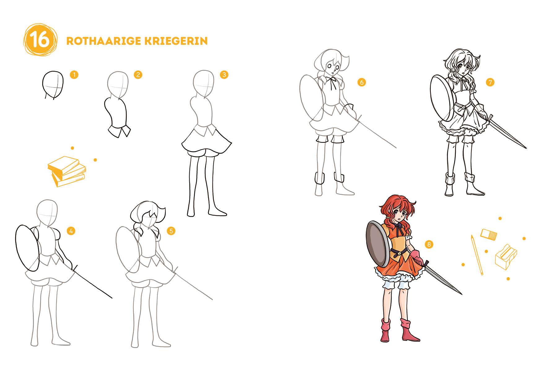 Beispielinhalt (Bild) 300 Motive zeichnen - Manga