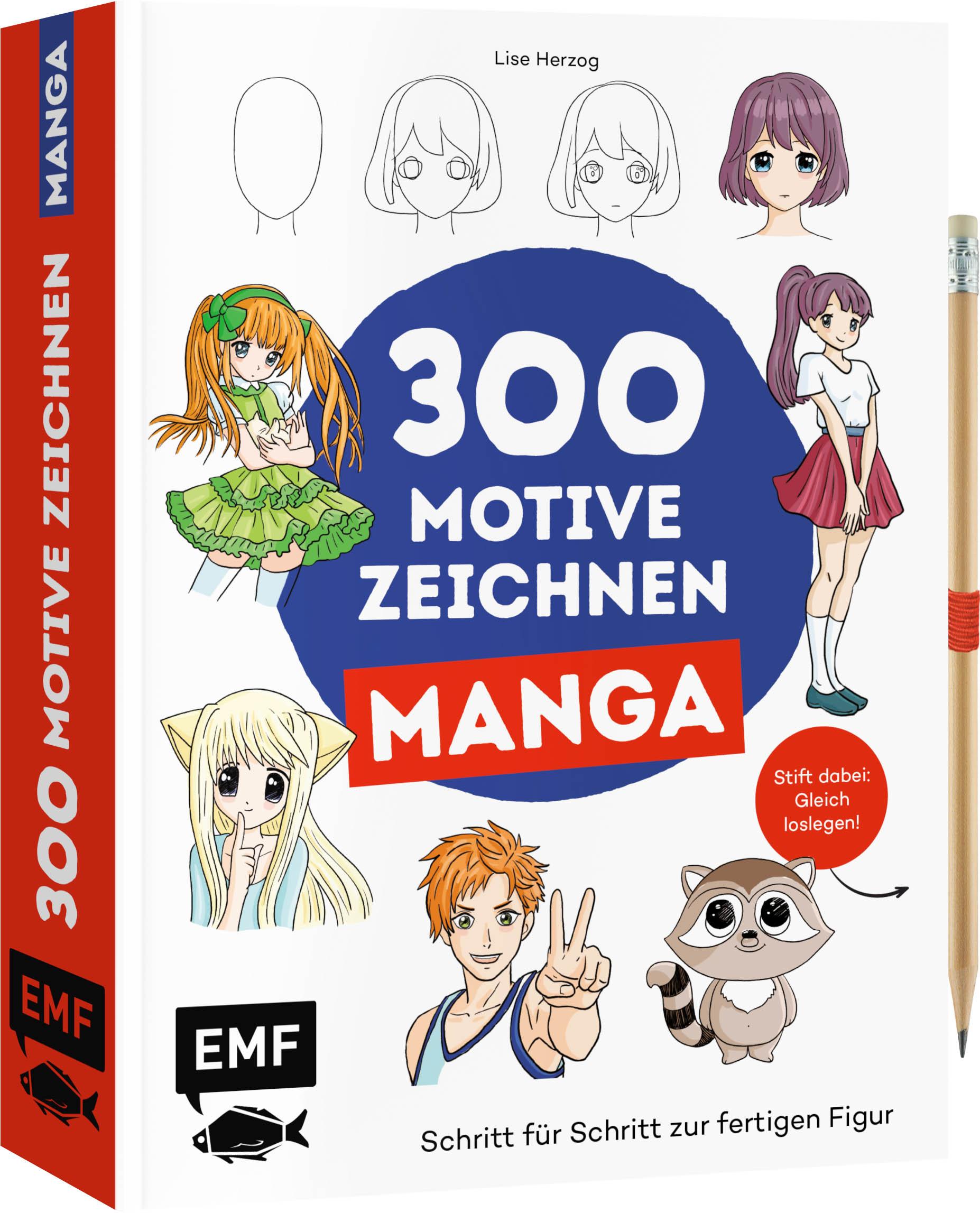 Vorderes Coverbild 300 Motive zeichnen - Manga