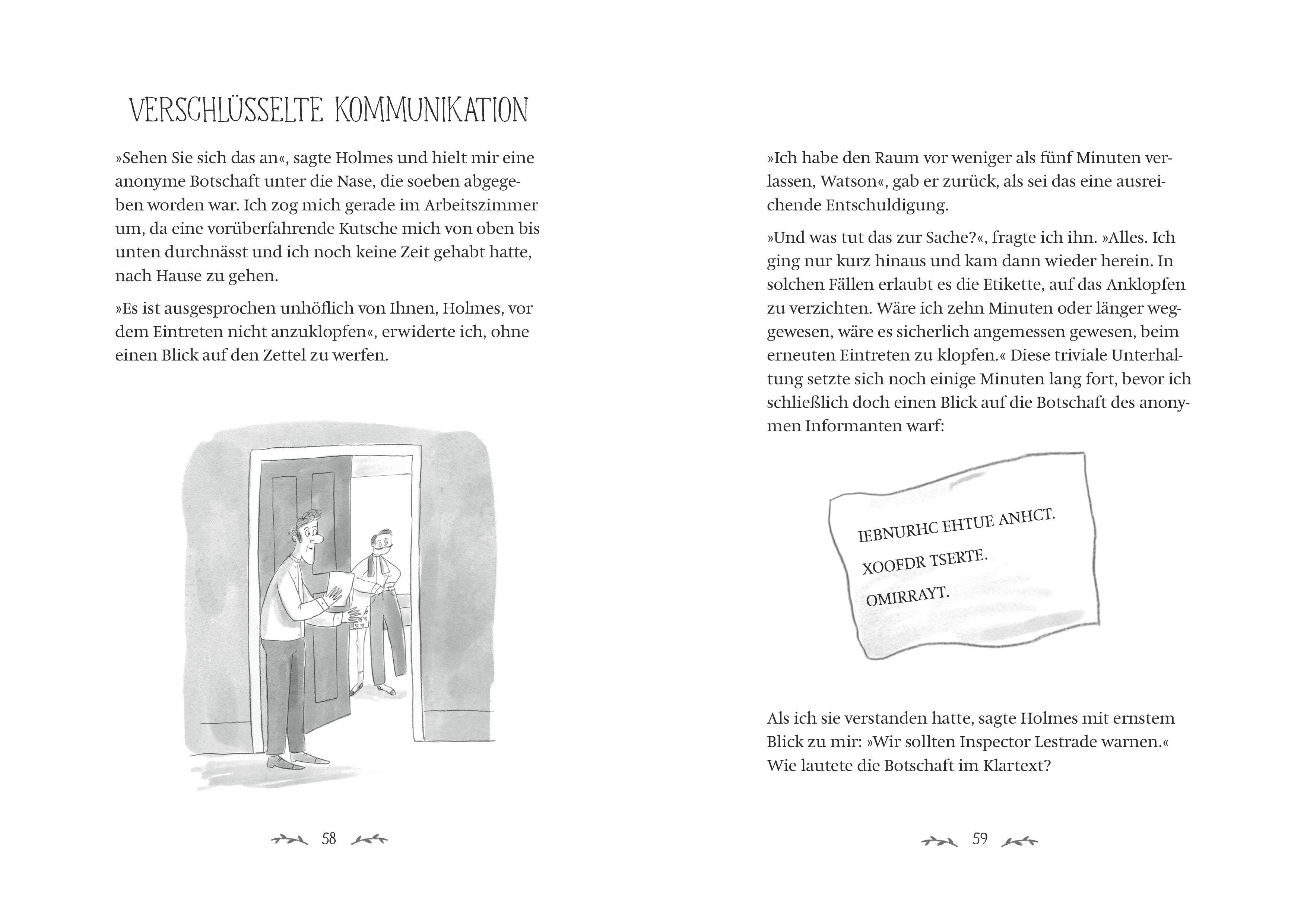 Beispielinhalt (Bild) Sherlock Holmes - Verzwickt-verwickelte Rätsel. Für Kinder ab 8 Jahren