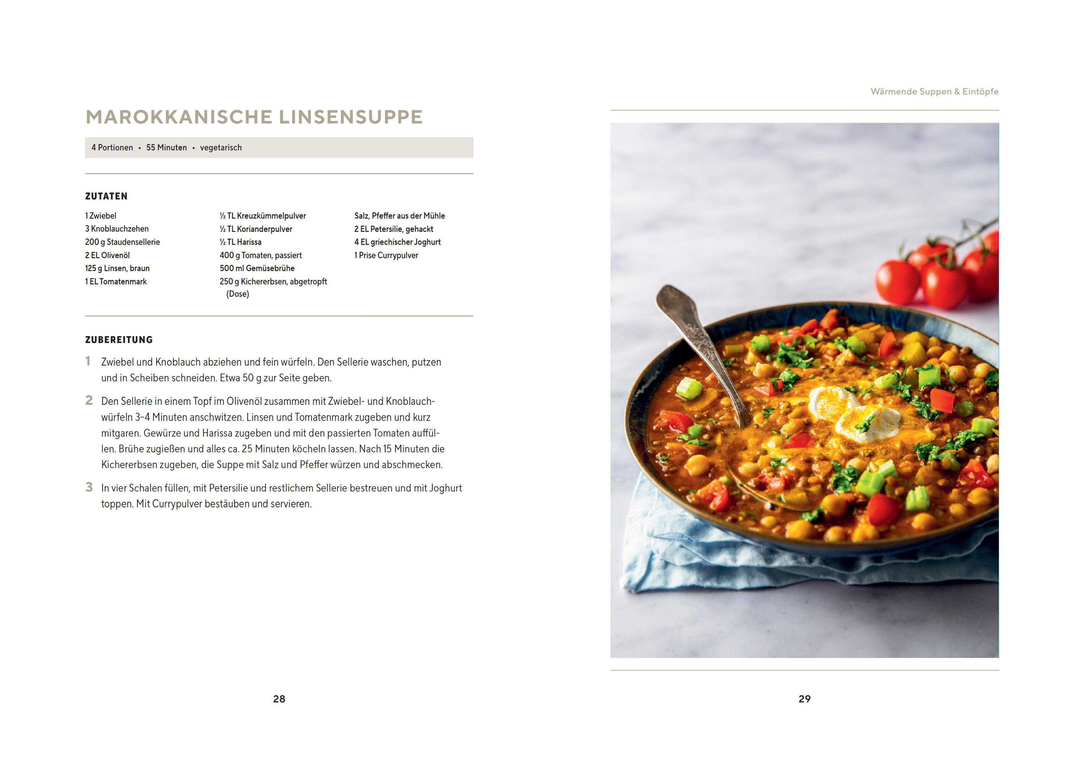 Beispielinhalt (Bild) Leckere Rezepte mit Hülsenfrüchten - vegetarisch und vegan