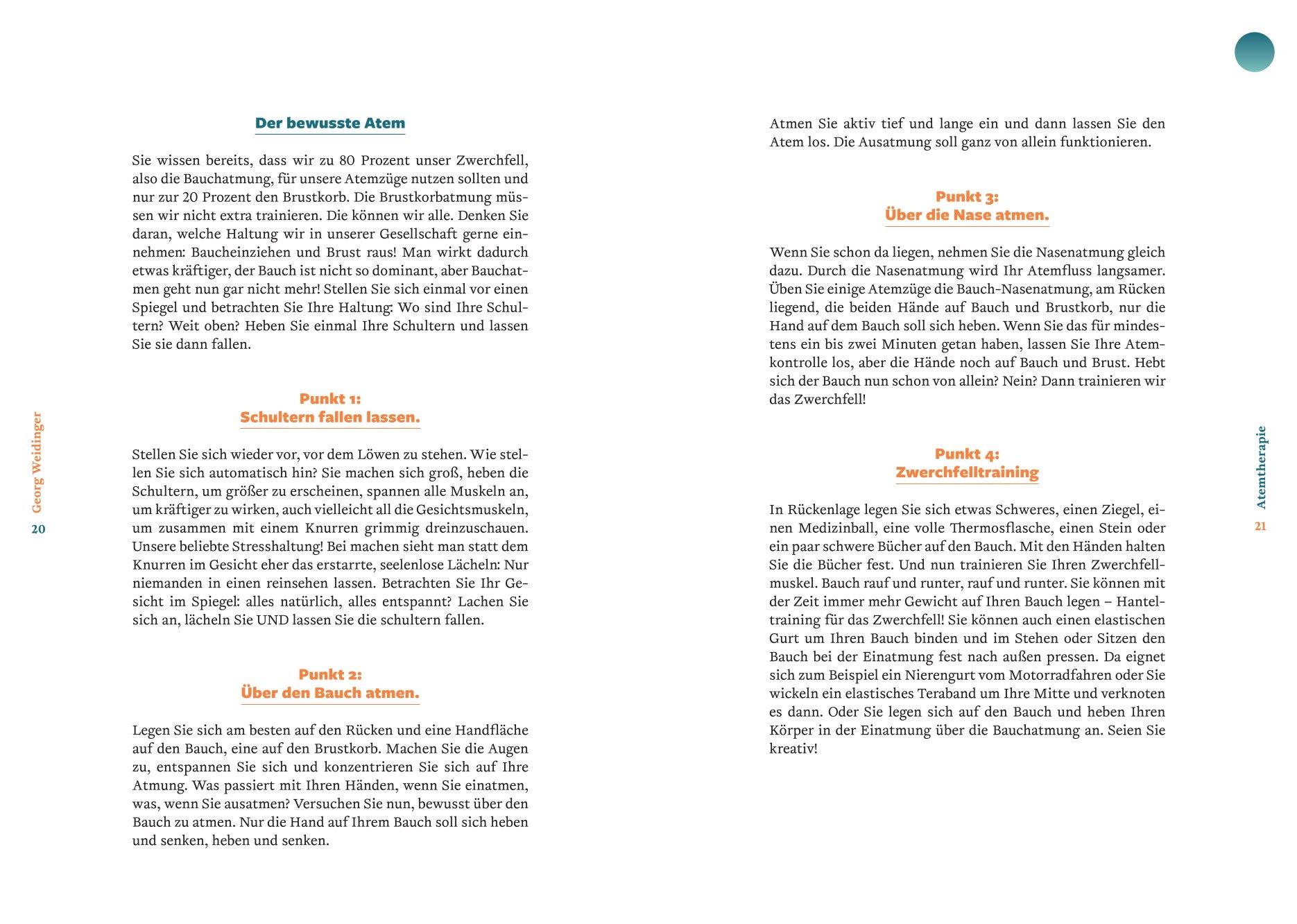 Beispielinhalt (Bild) Die Georg Weidinger Atemtherapie
