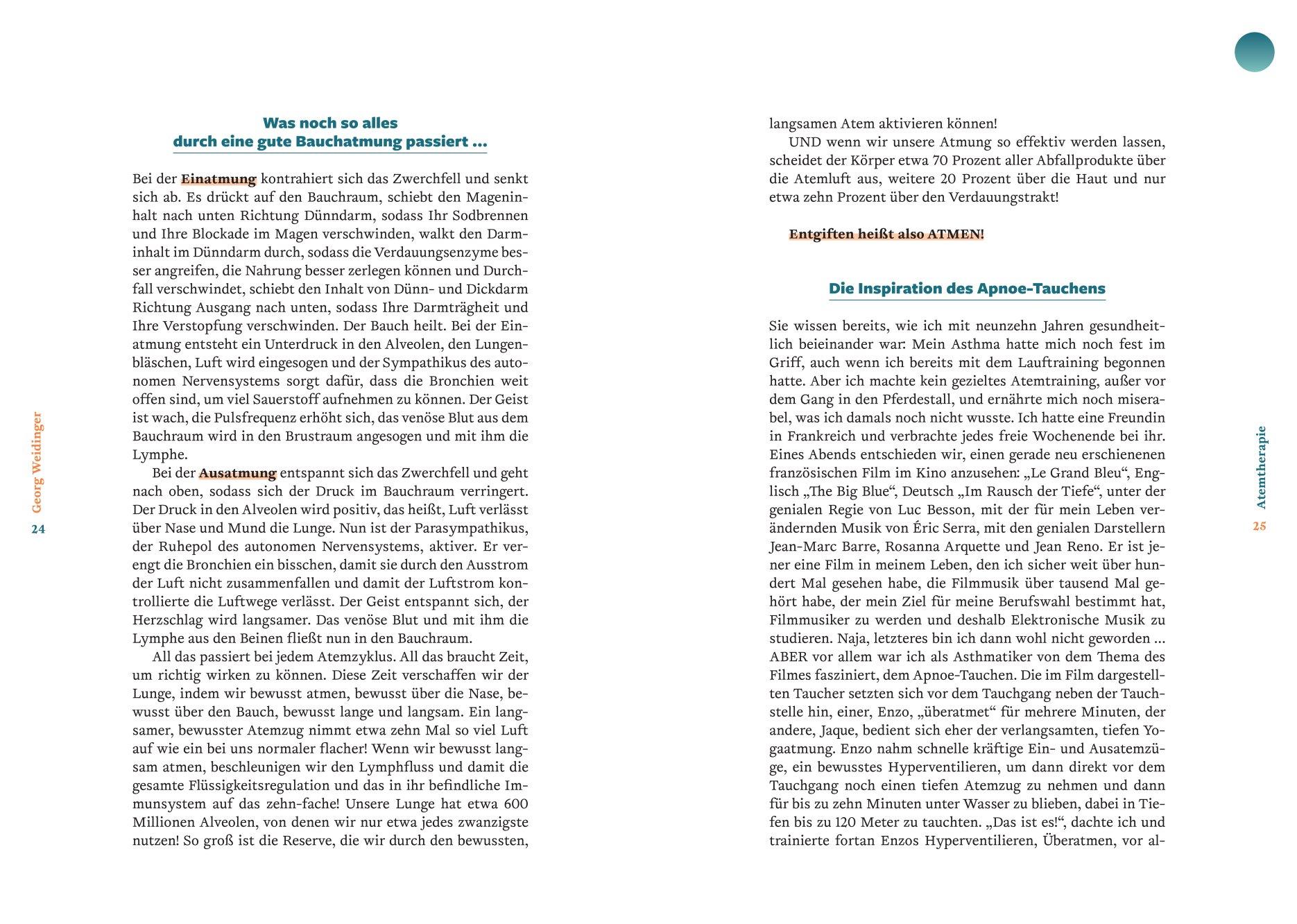 Beispielinhalt (Bild) Die Georg Weidinger Atemtherapie
