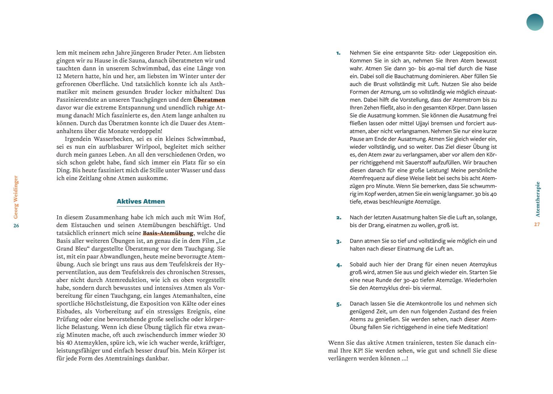 Beispielinhalt (Bild) Die Georg Weidinger Atemtherapie