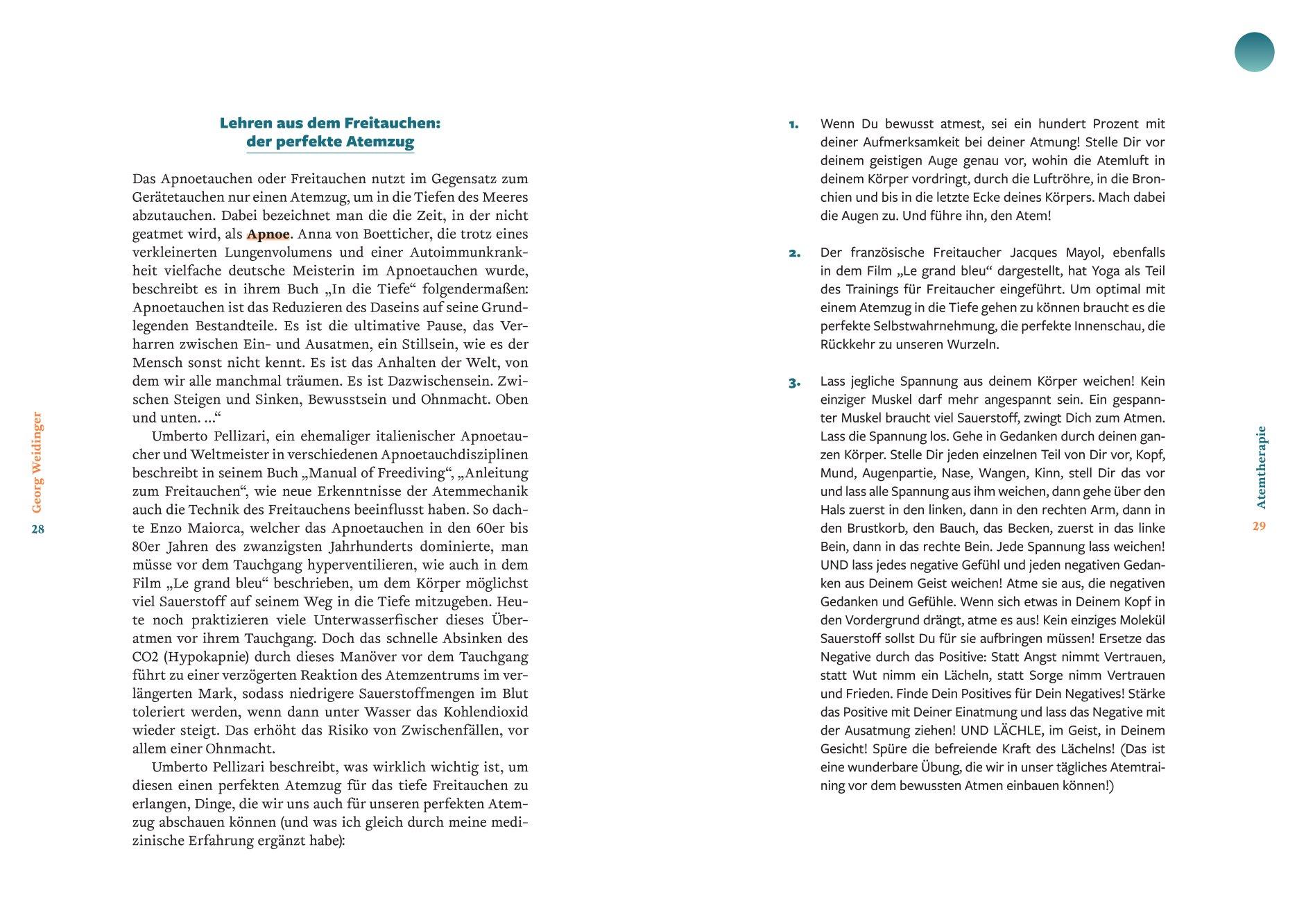 Beispielinhalt (Bild) Die Georg Weidinger Atemtherapie