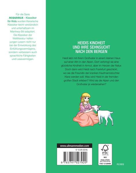 Rückseitencover MANHWA - Klassiker für Kids - Heidi, Kind der Berge (komplett in Farbe)