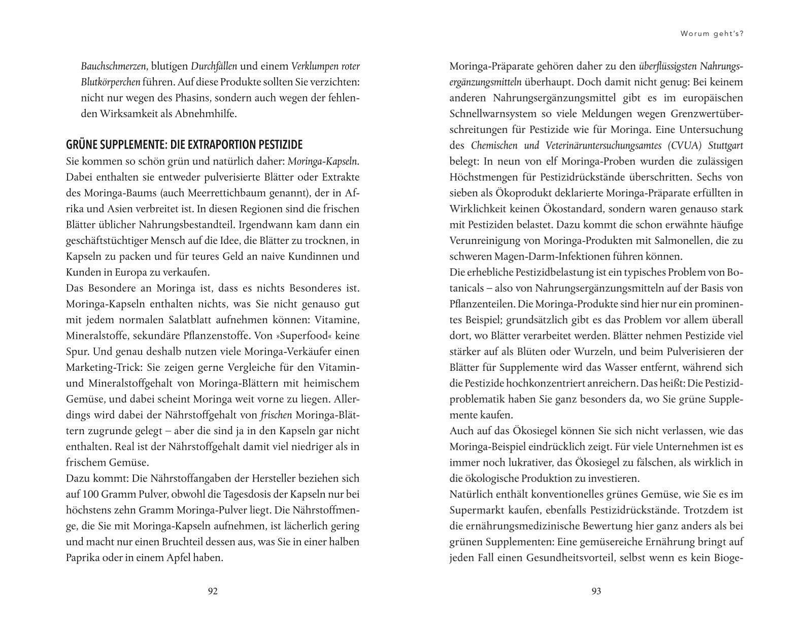 Beispielinhalt (Bild) Der Nährstoff-Kompass