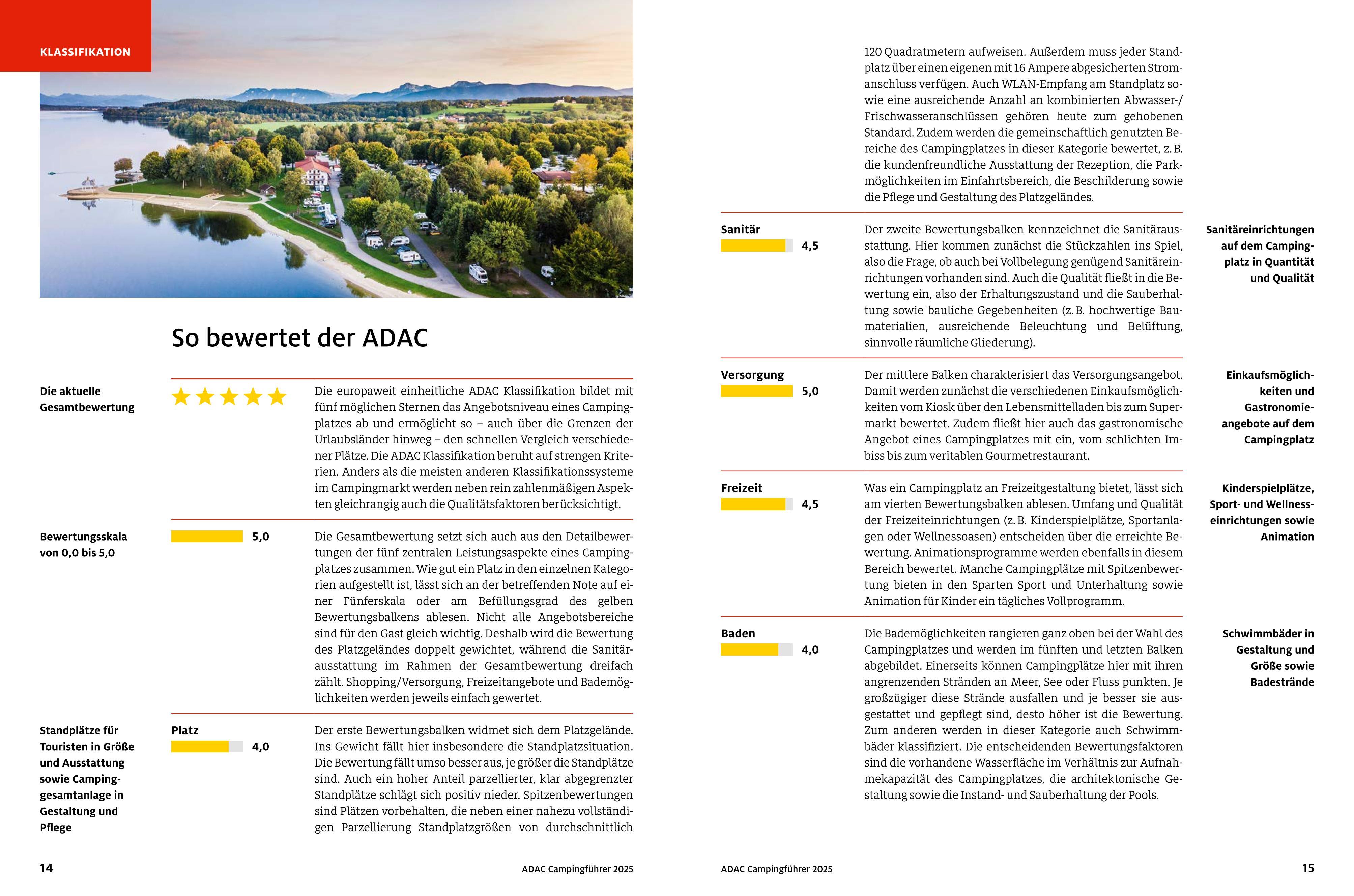 Beispielinhalt (Bild) ADAC Campingführer Deutschland/Nordeuropa 2025