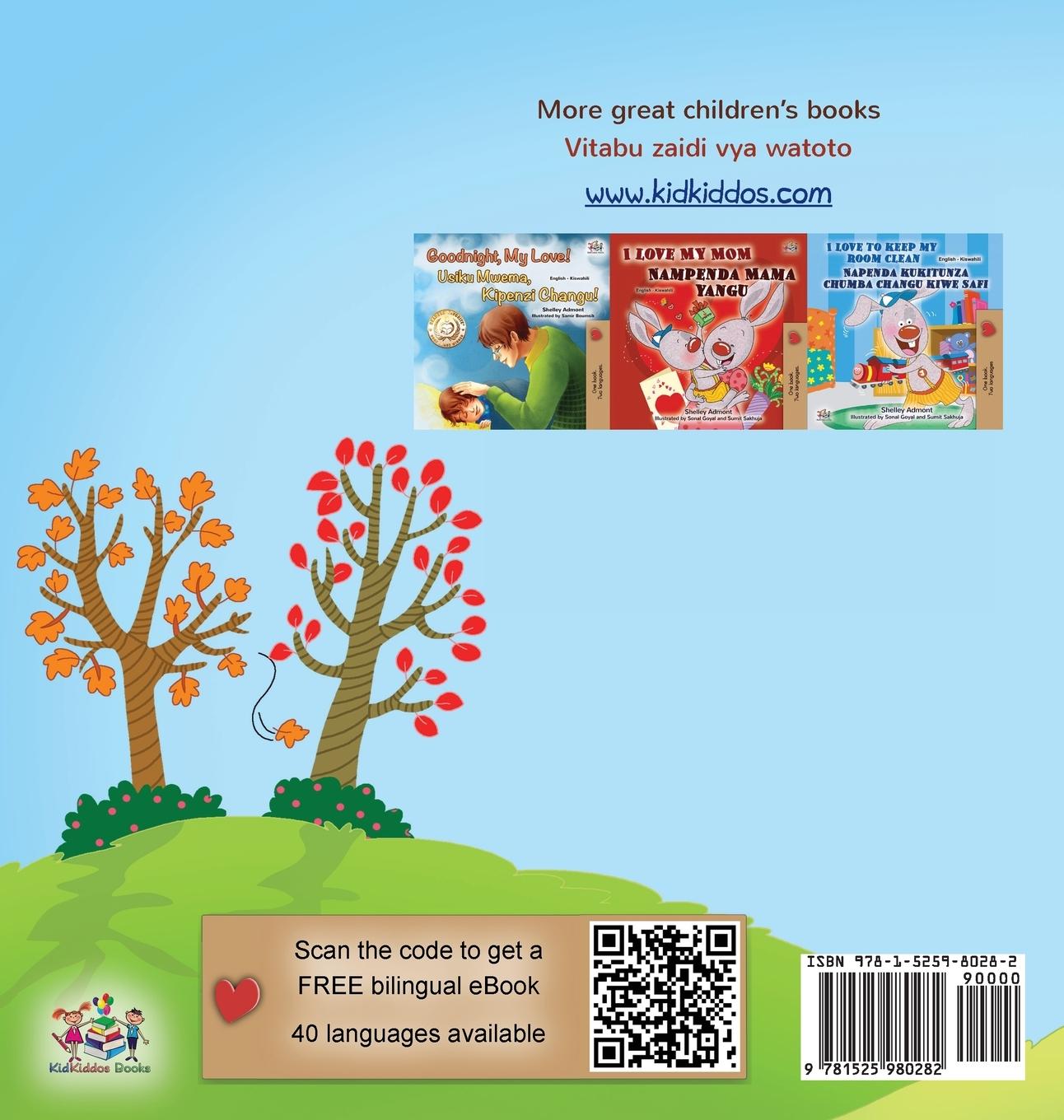 Rückseitencover I Love Autumn (English Swahili Bilingual Children's Book)