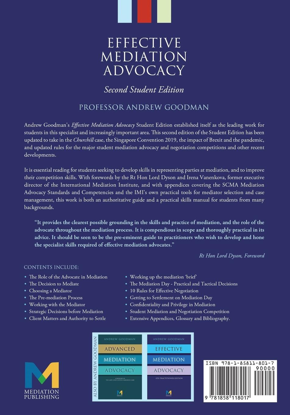 Rückseitencover Effective Mediation Advocacy - Second Student Edition