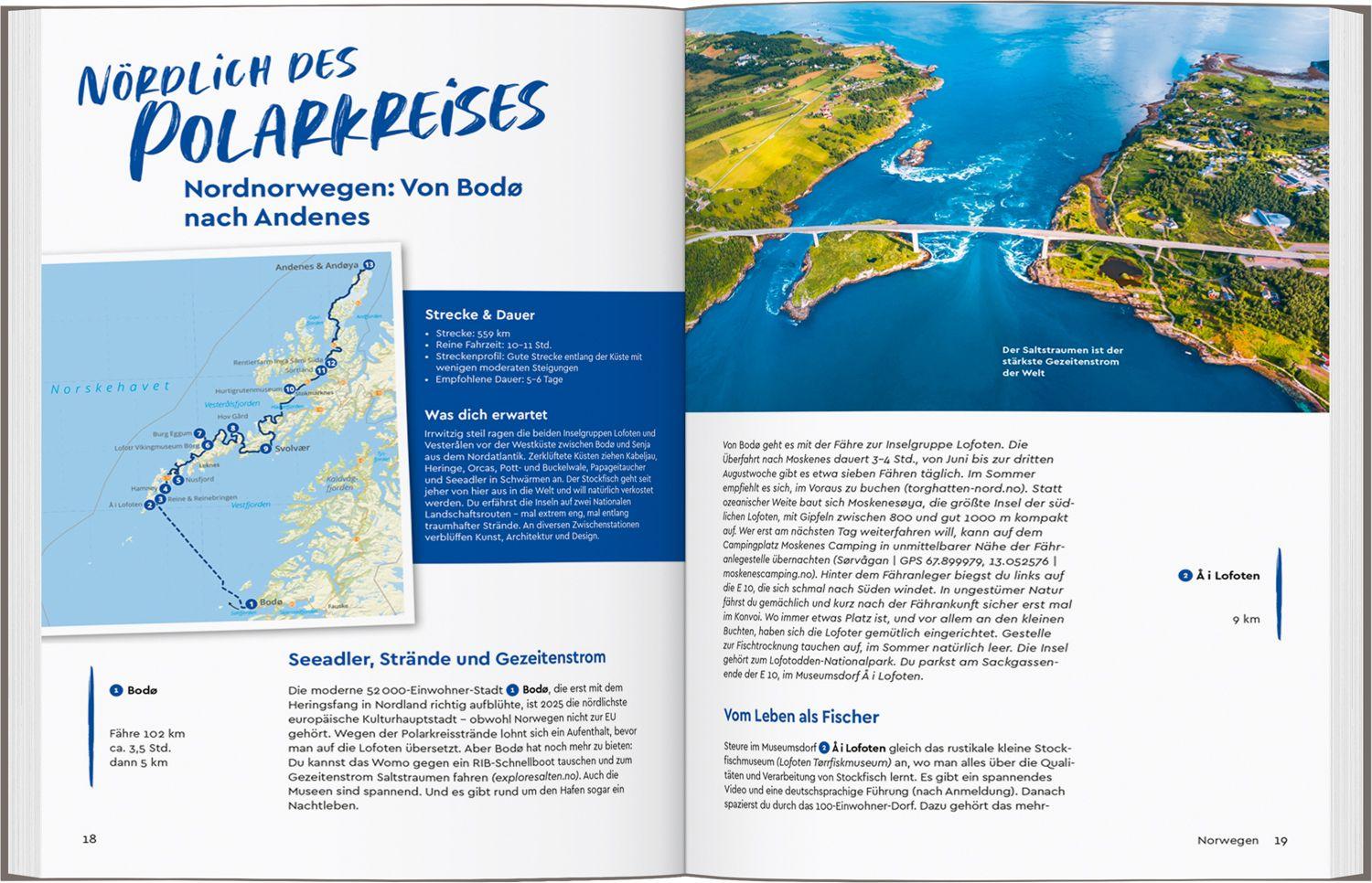 Beispielinhalt (Bild) MARCO POLO Bildband Auf Tour im Norden! Unvergessliche Wohnmobiltrips von Norwegen bis Schottland