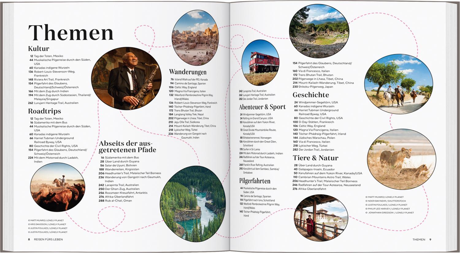Beispielinhalt (Bild) LONELY PLANET Bildband Reisen fürs Leben