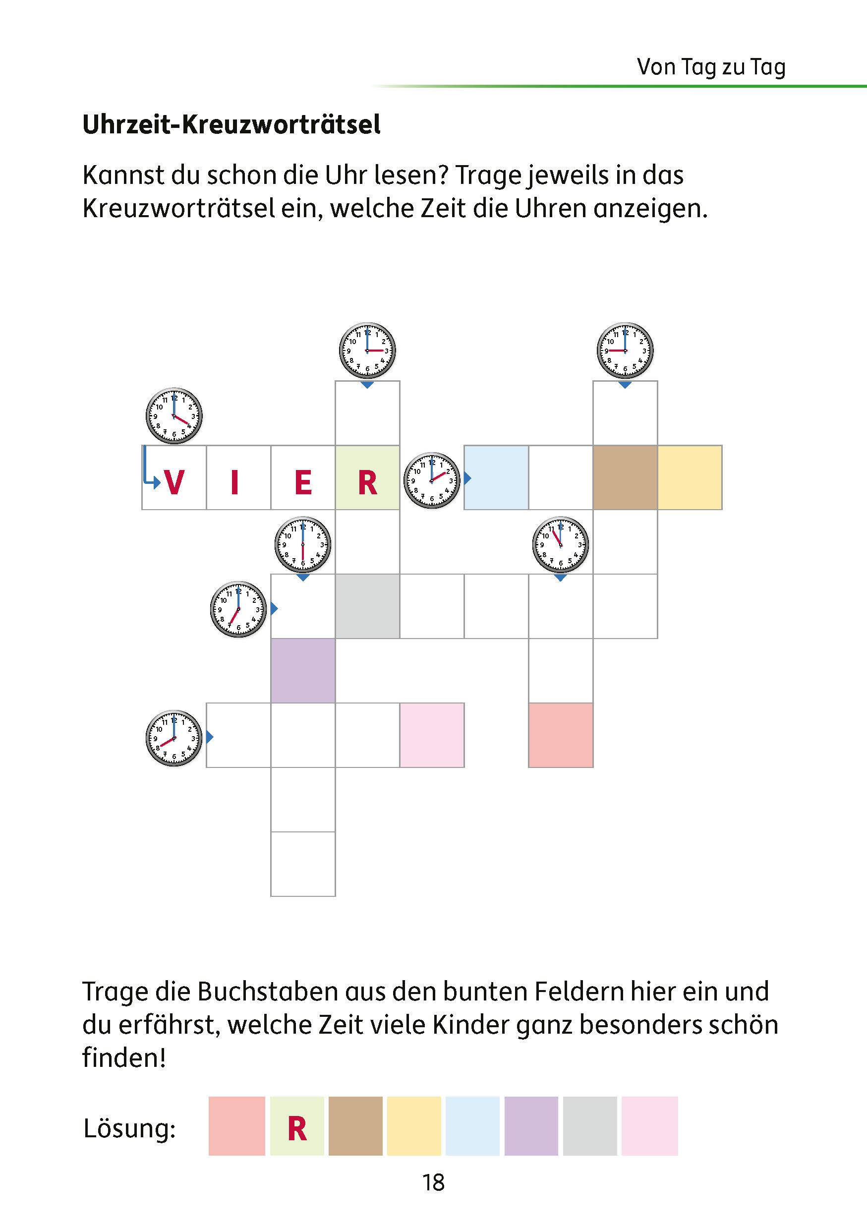 Beispielinhalt (Bild) Mein Rätselblock Sachunterricht 1. Klasse