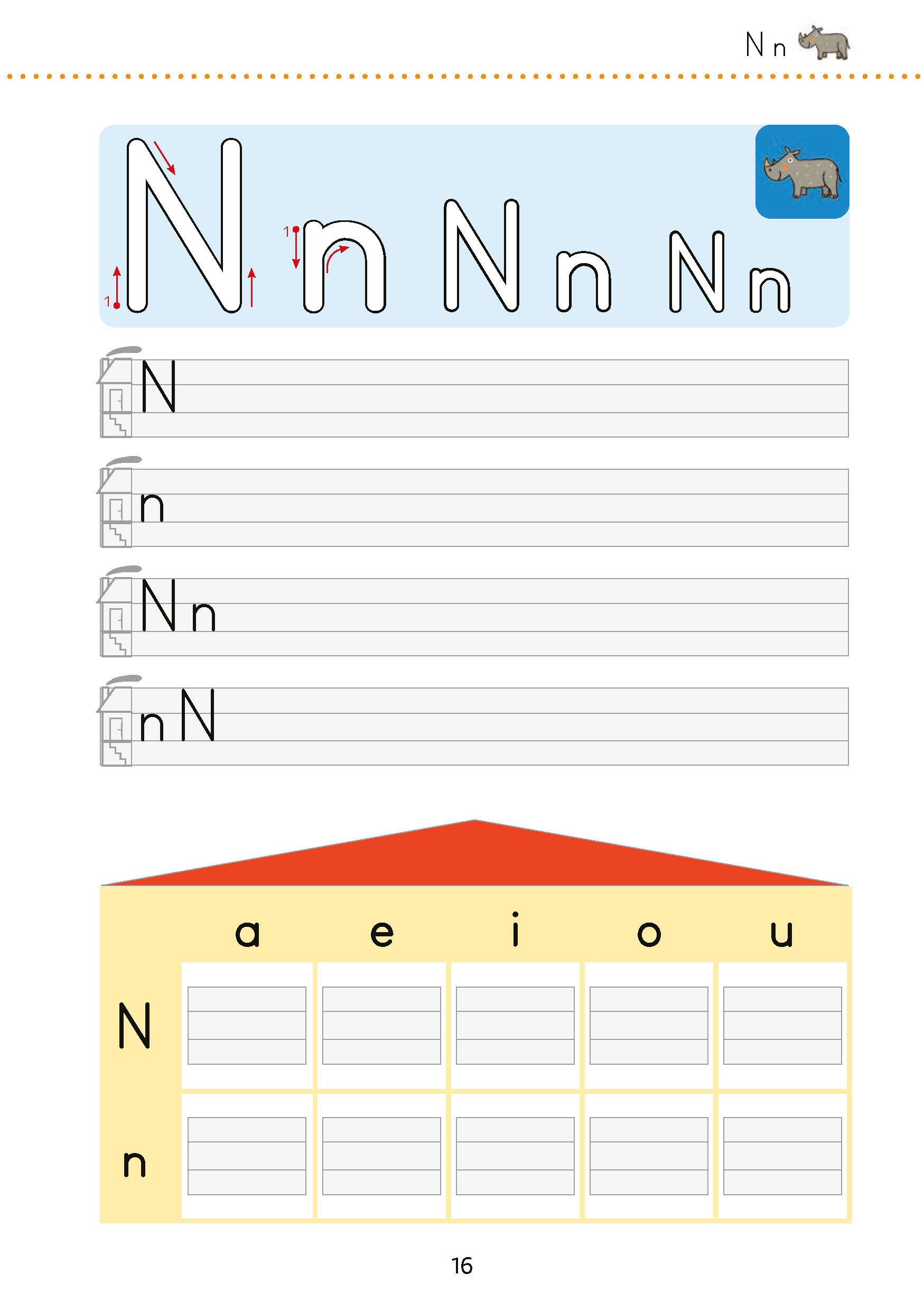 Beispielinhalt (Bild) Mein Übungsheft Buchstaben schreiben lernen 1. Klasse: Druckbuchstaben und Wörter üben