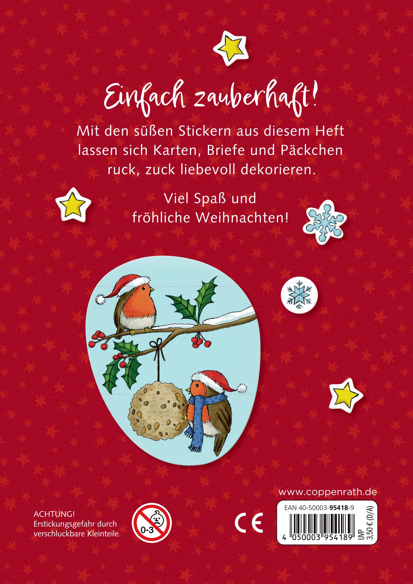 Rückseitencover Sticker Frohe Weihnachten