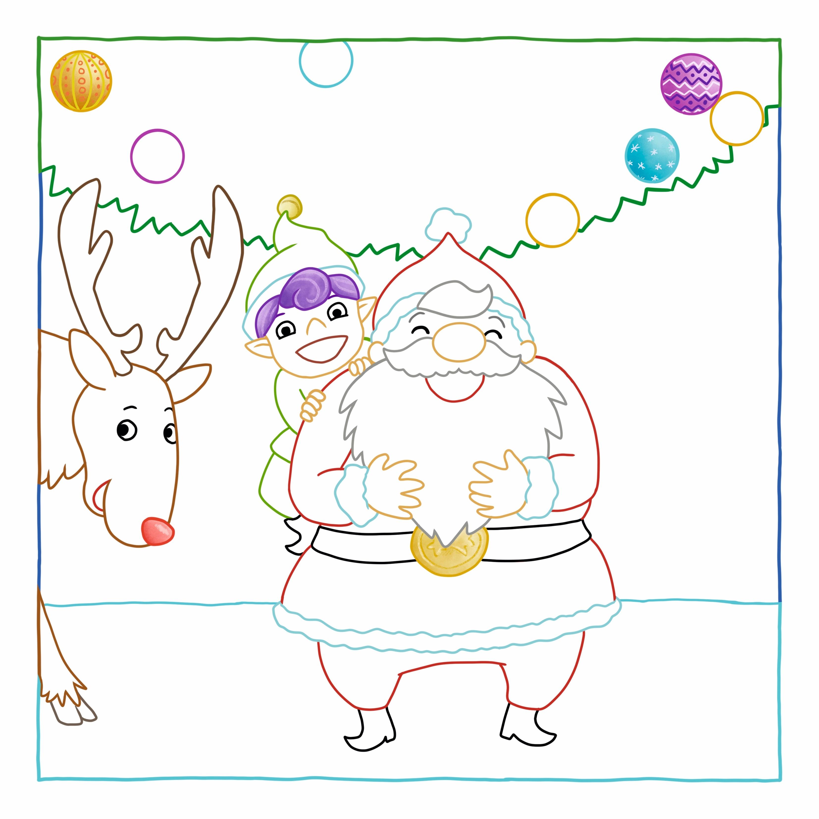 Beispielinhalt (Bild) Glitzer Zauberpapier Malbuch Fröhliche Weihnachten