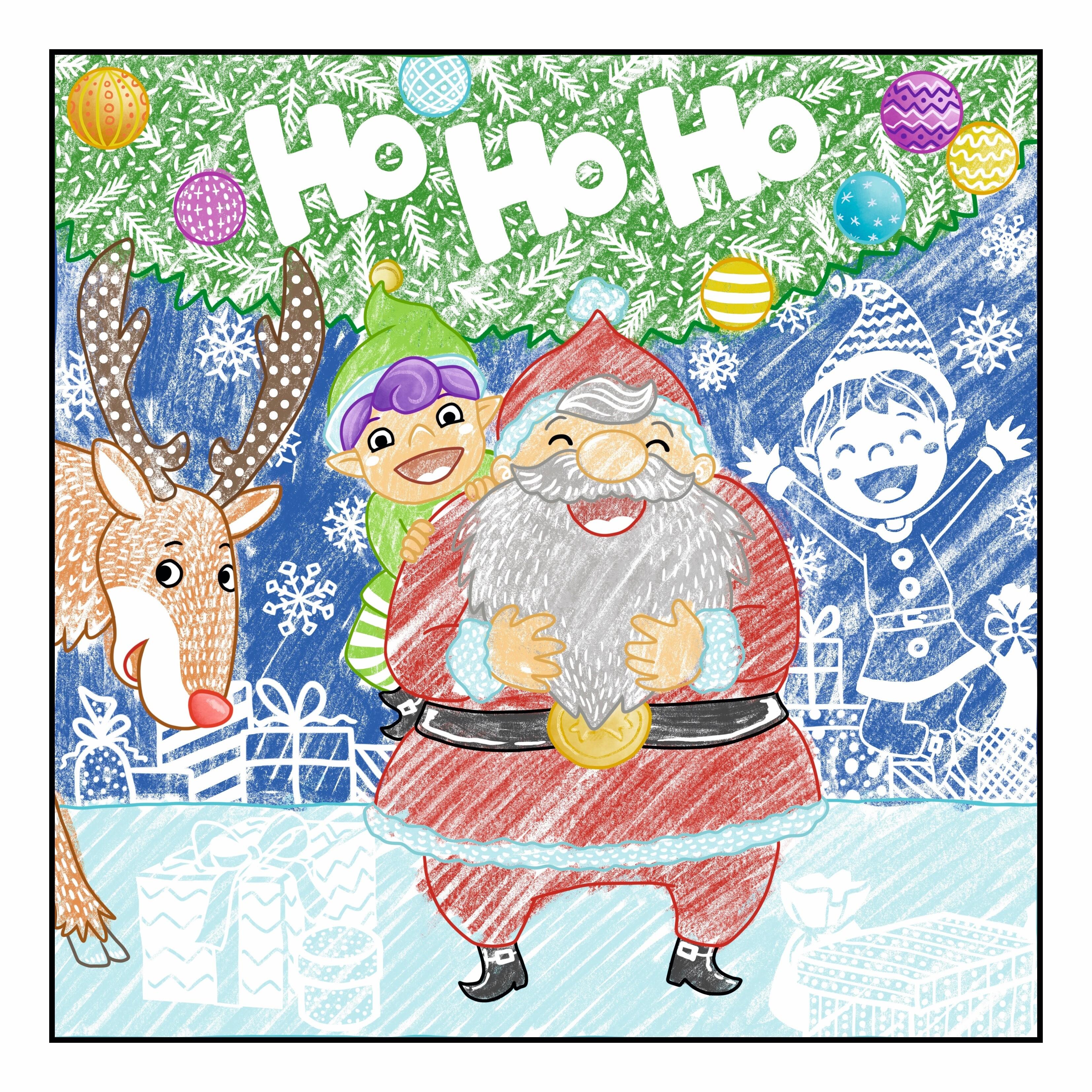 Beispielinhalt (Bild) Glitzer Zauberpapier Malbuch Fröhliche Weihnachten