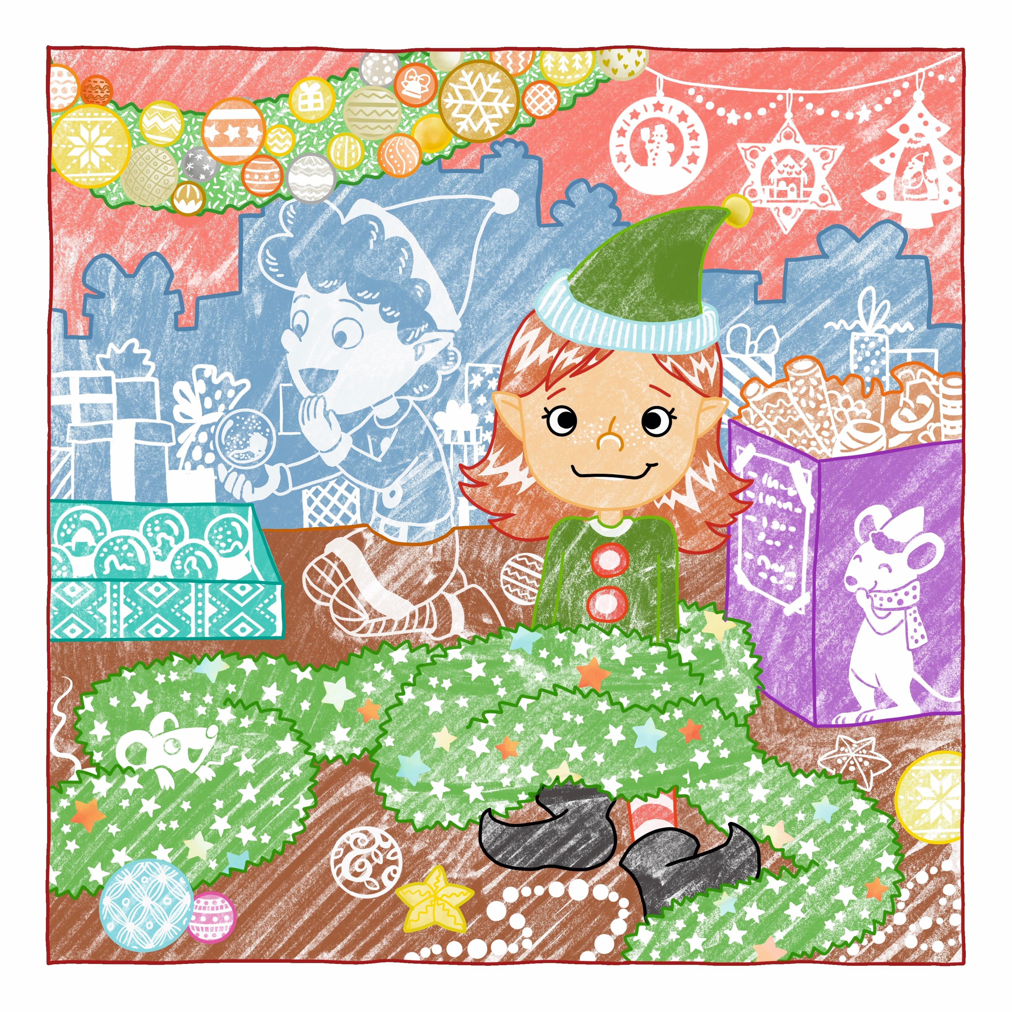 Beispielinhalt (Bild) Glitzer Zauberpapier Malbuch Fröhliche Weihnachten