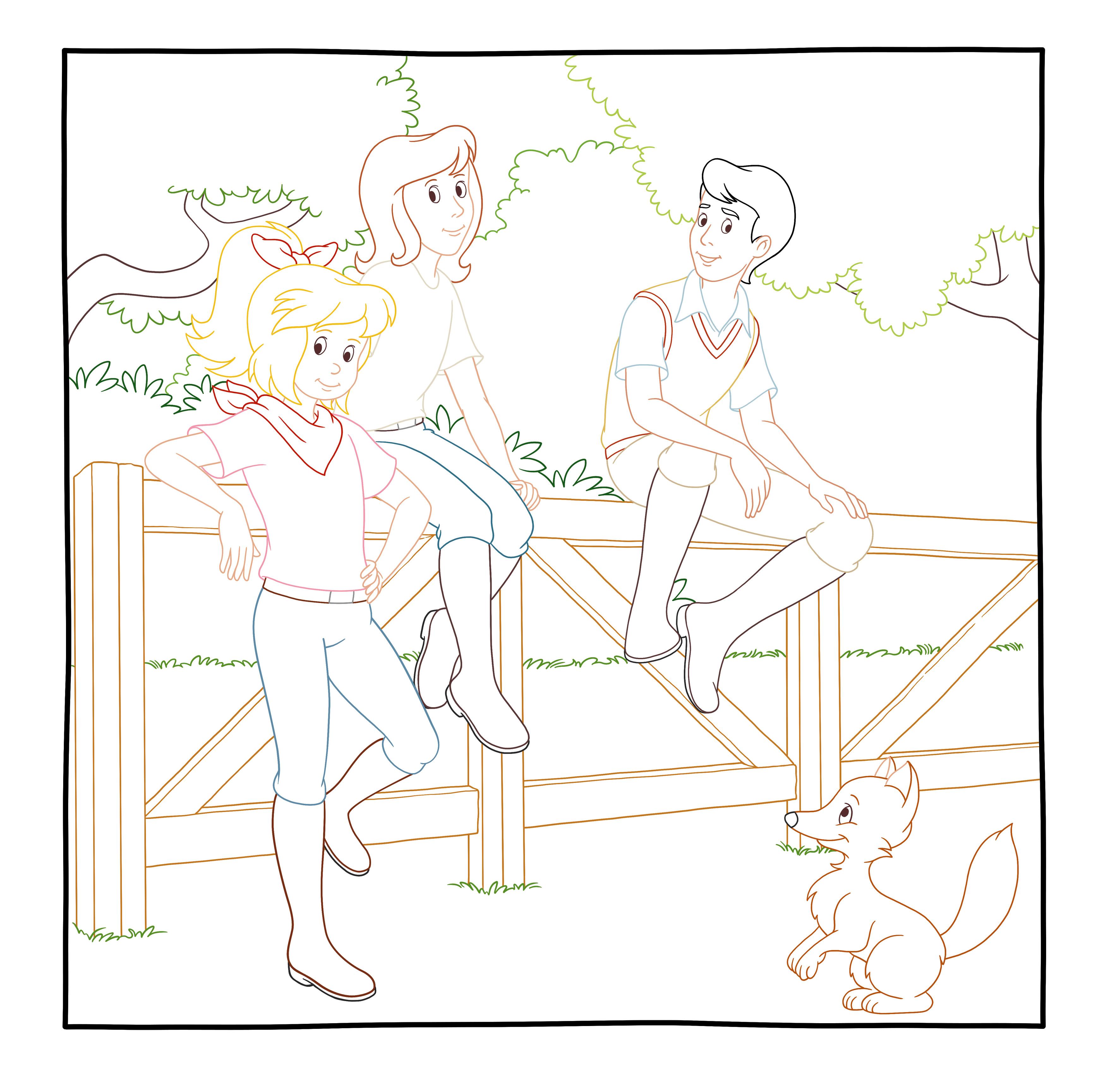 Beispielinhalt (Bild) Zauberpapier Malbuch Bibi & Tina