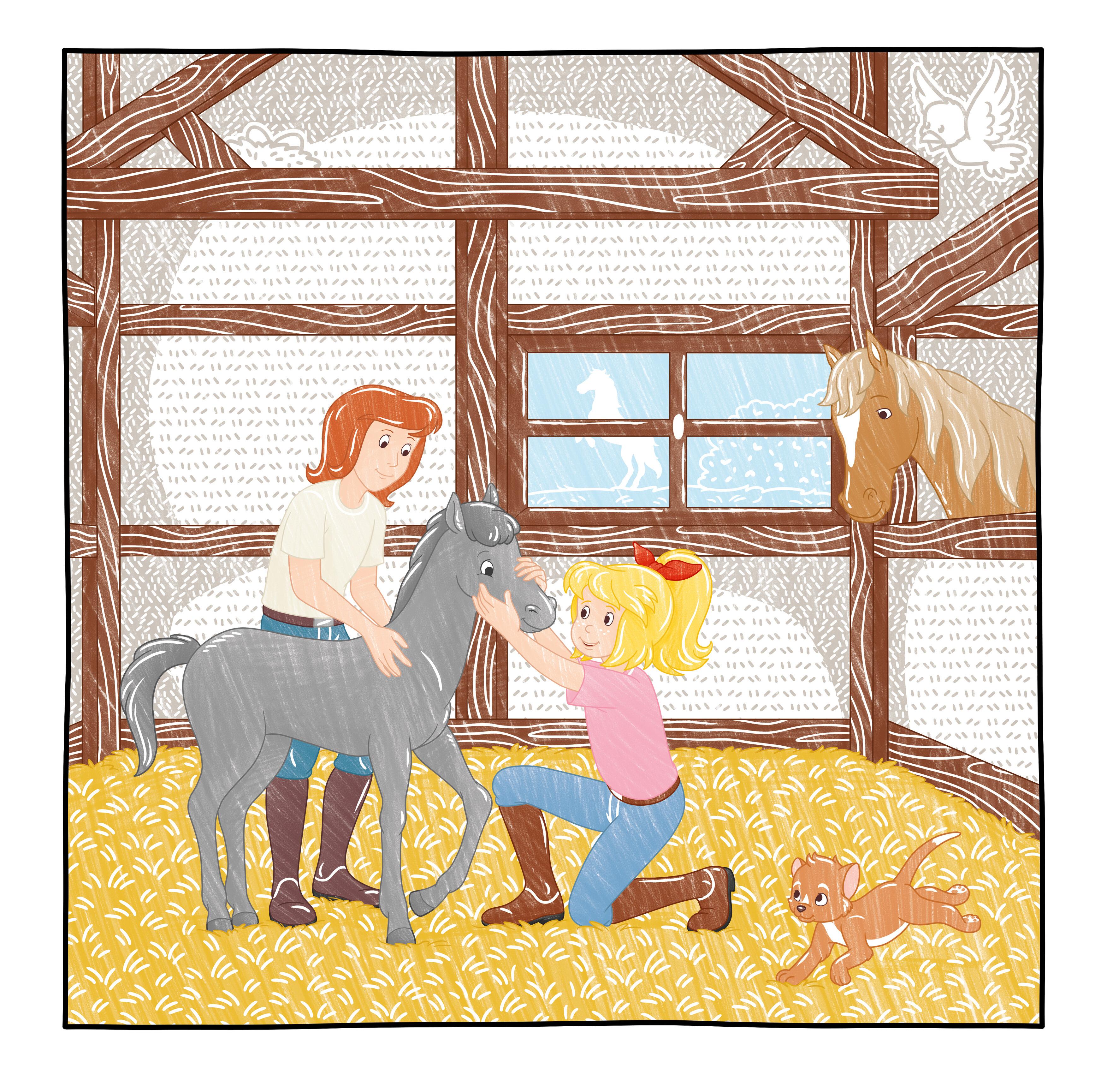 Beispielinhalt (Bild) Zauberpapier Malbuch Bibi & Tina