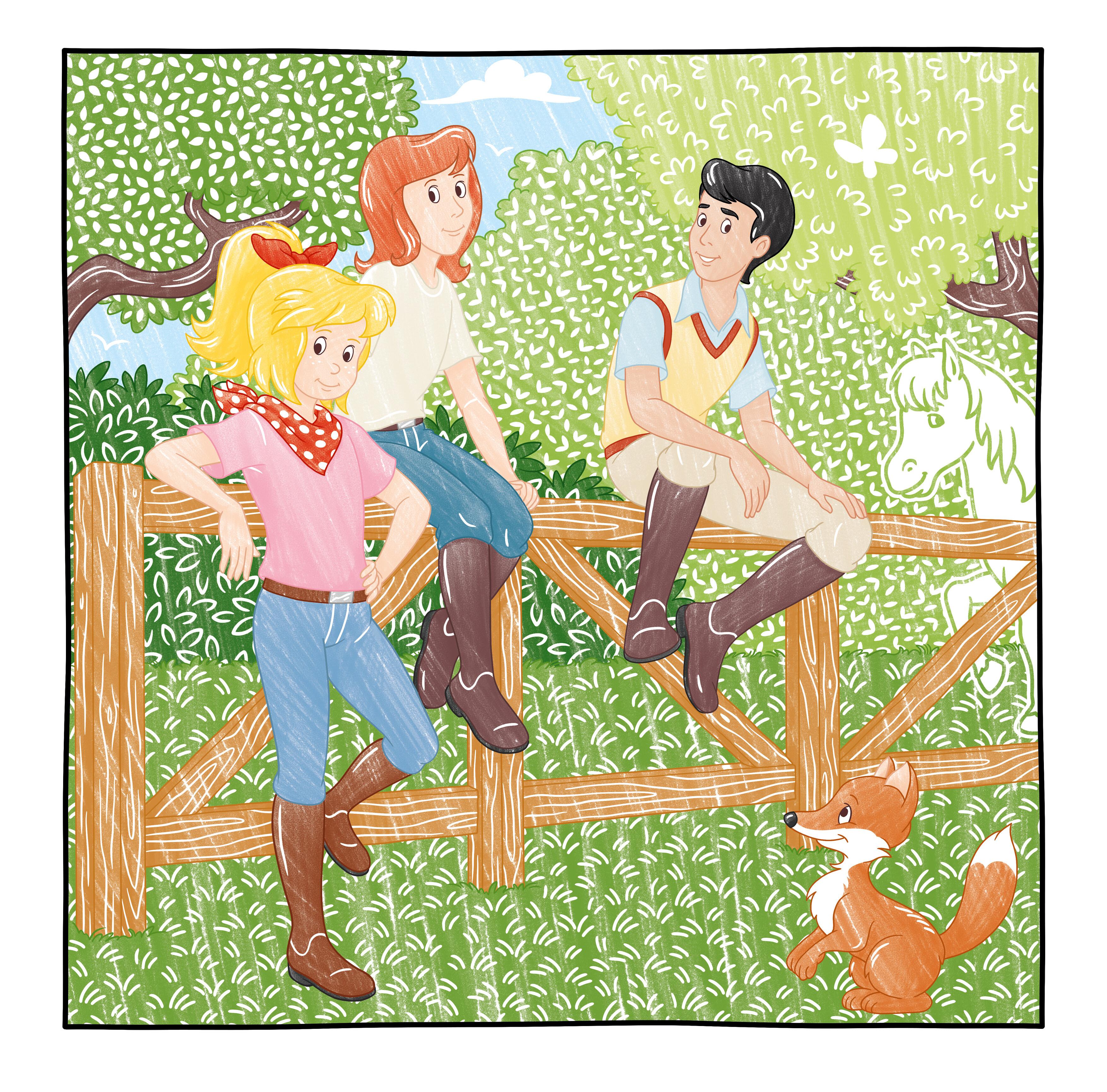 Beispielinhalt (Bild) Zauberpapier Malbuch Bibi & Tina