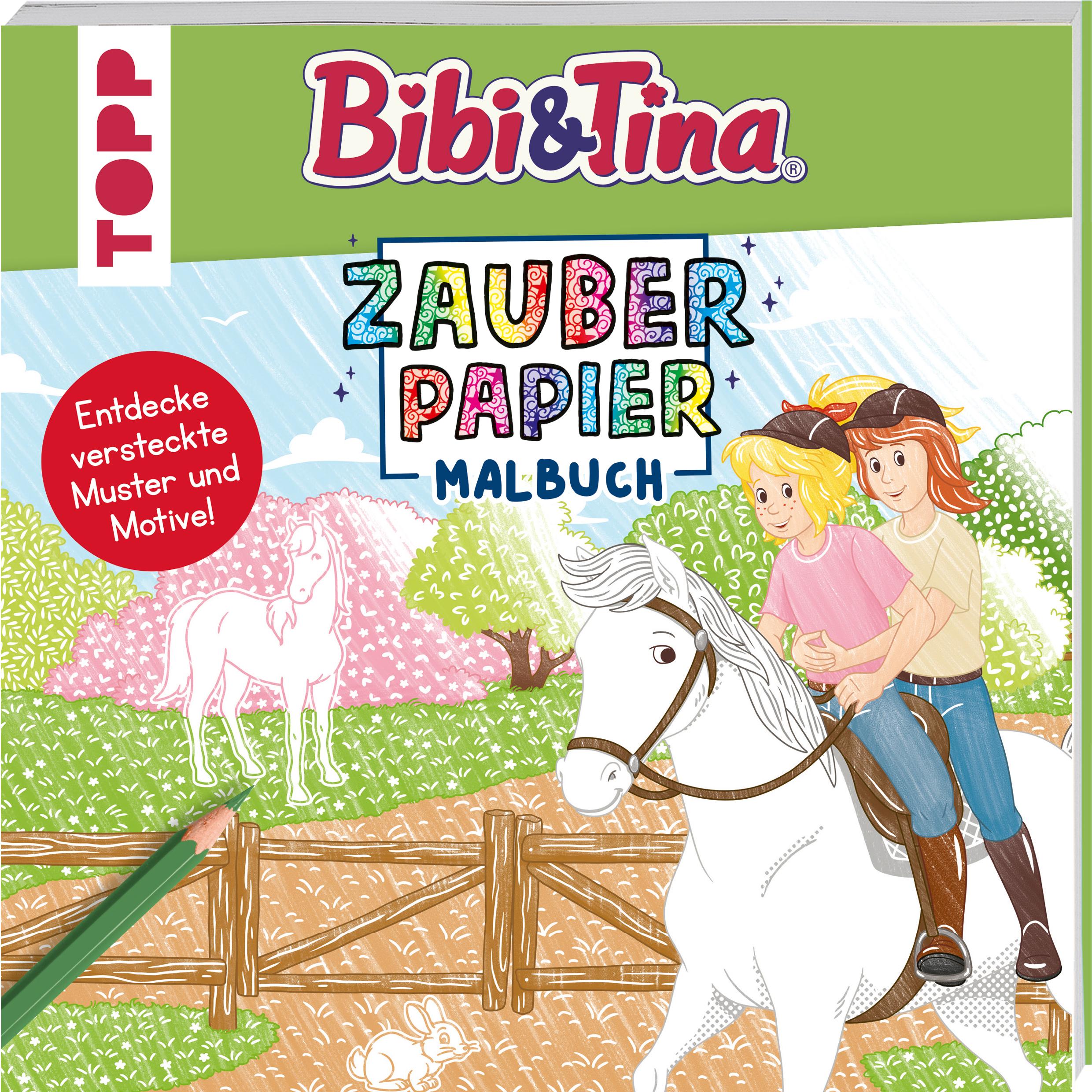 Vorderes Coverbild Zauberpapier Malbuch Bibi & Tina