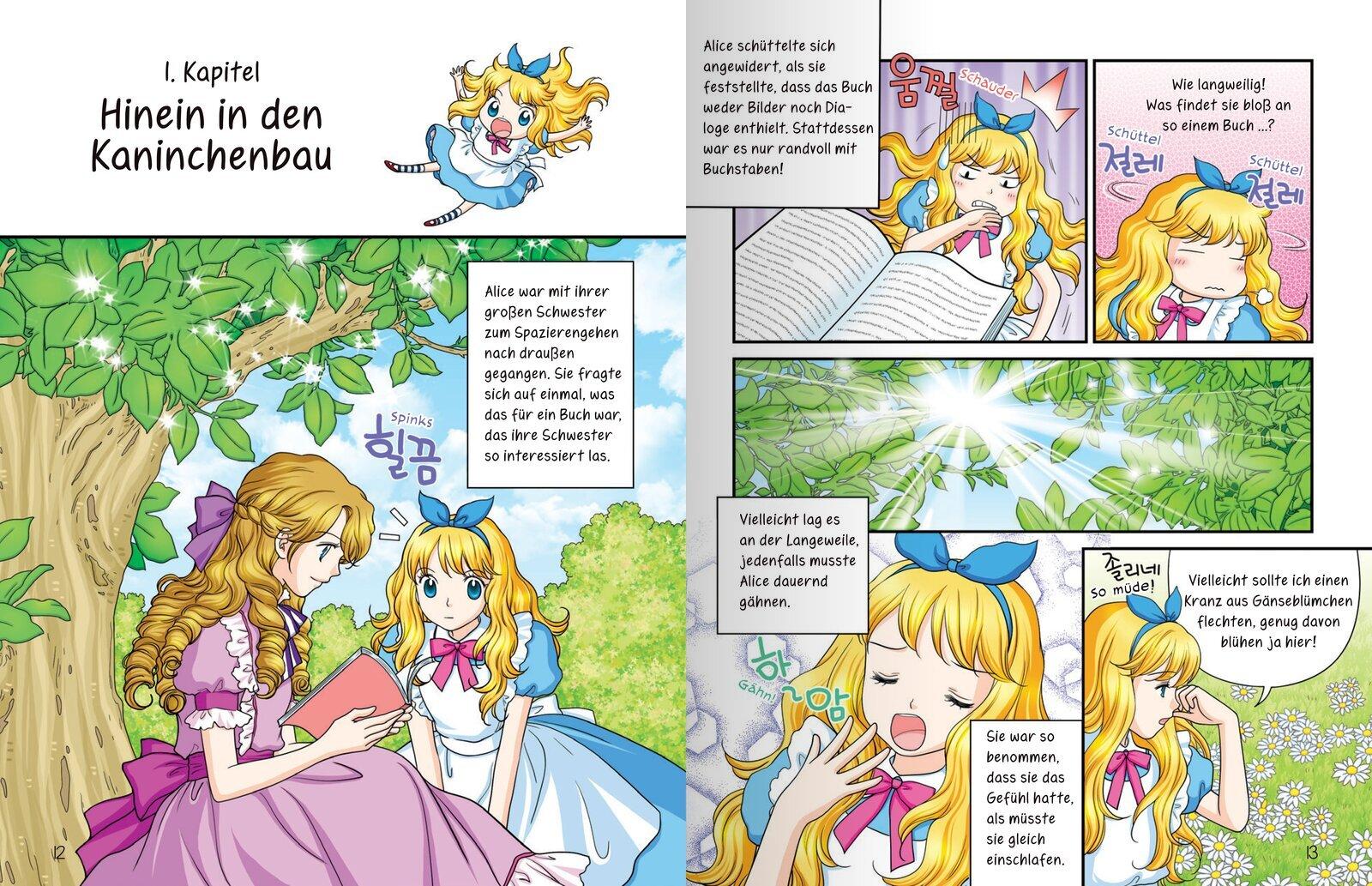 Beispielinhalt (Bild) MANHWA - Klassiker für Kids - Alice im Wunderland (komplett in Farbe)