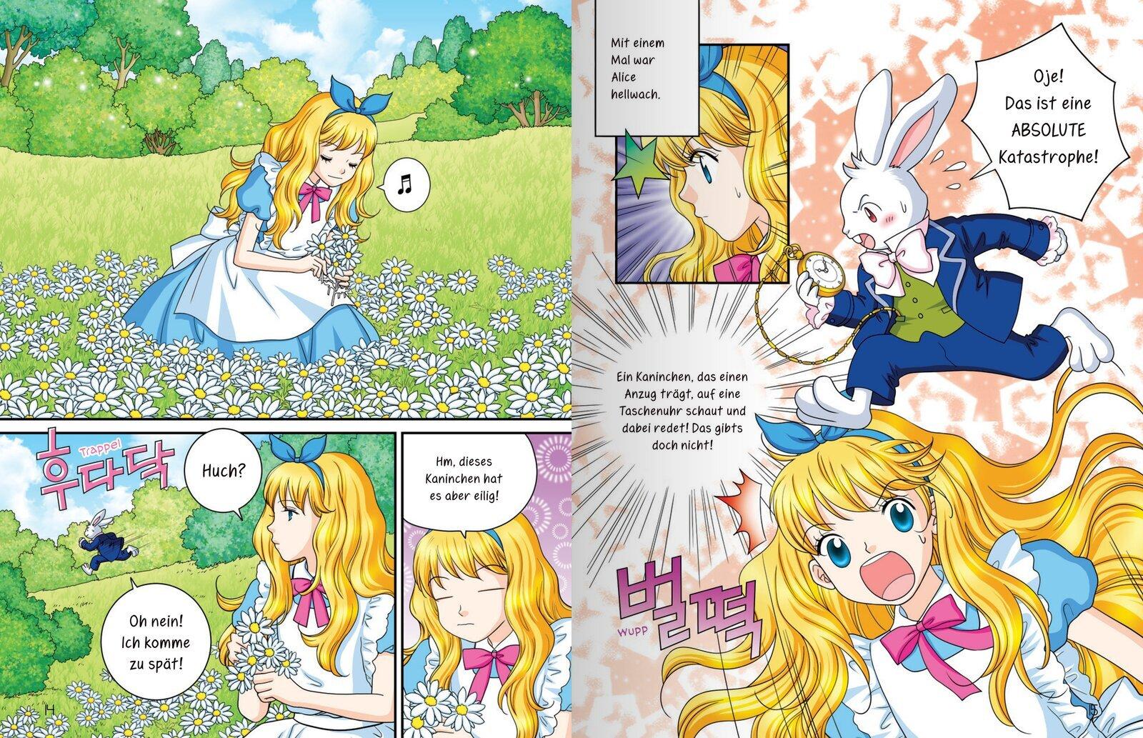 Beispielinhalt (Bild) MANHWA - Klassiker für Kids - Alice im Wunderland (komplett in Farbe)