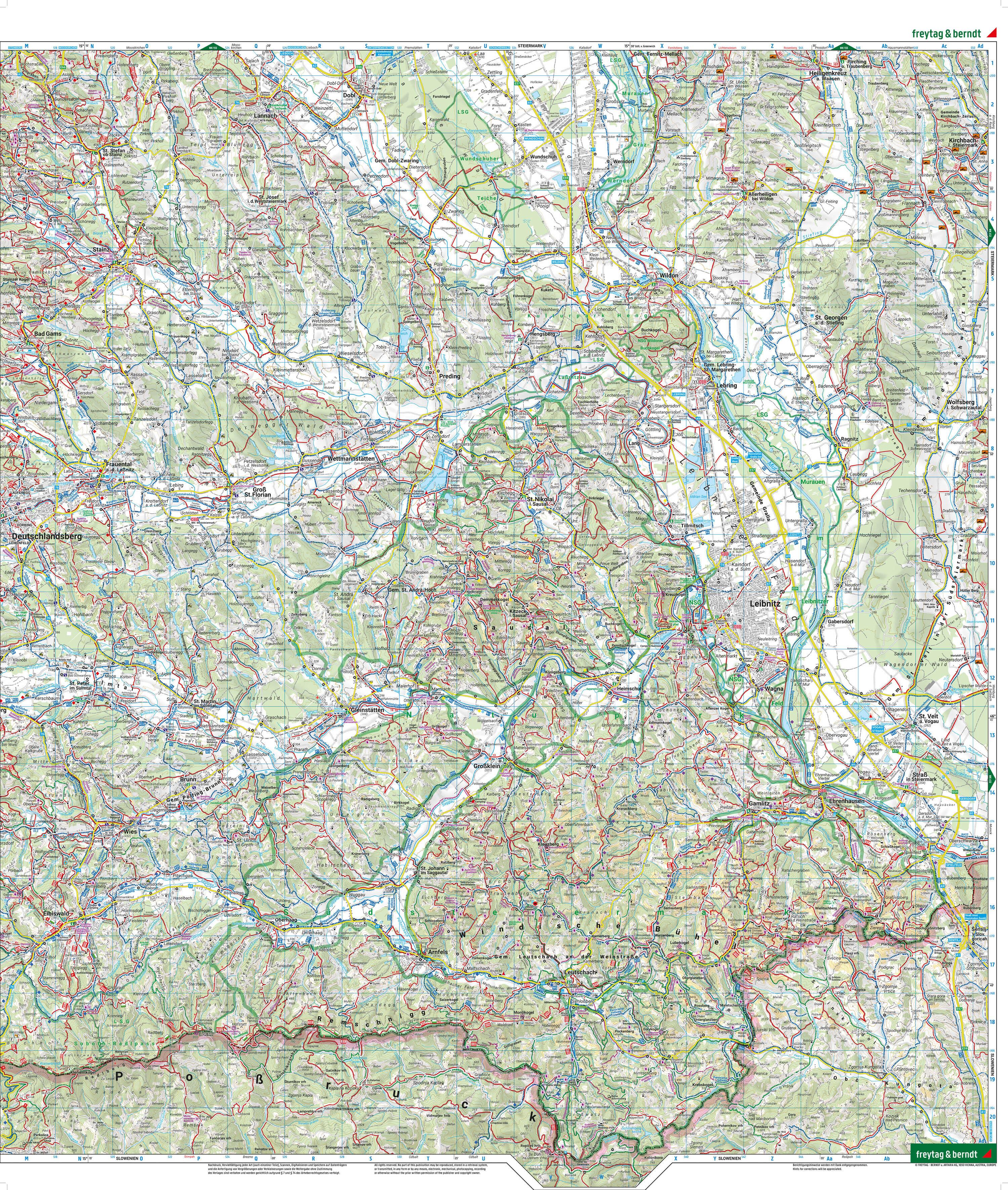 Beispielinhalt (Bild) Steirisches Weinland, Wander-, Rad- und Freizeitkarte 1:50.000, freytag & berndt, WK 411