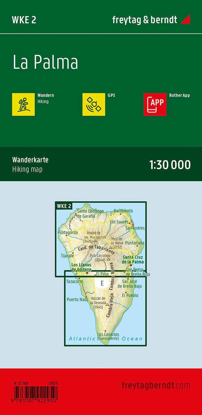 Rückseitencover La Palma, Wanderkarte 1:30.000, freytag & berndt